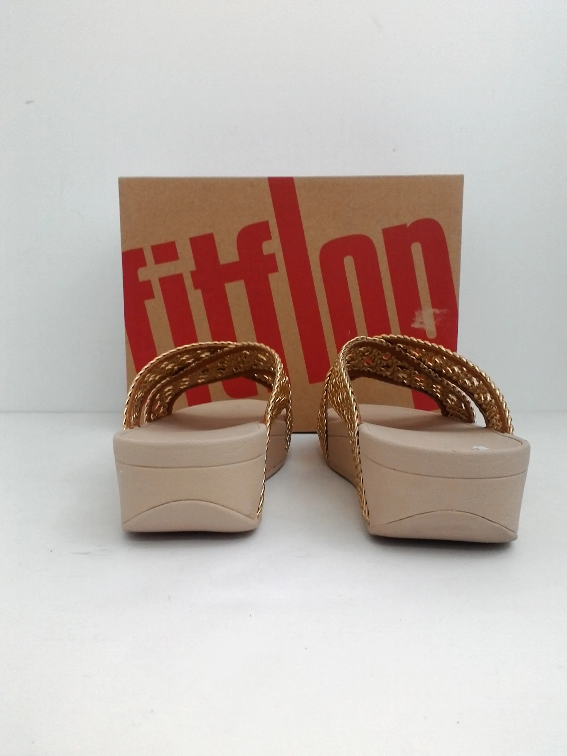 Fitflop Women's Lulu Wicker Artisan Gold Sandal Size 7