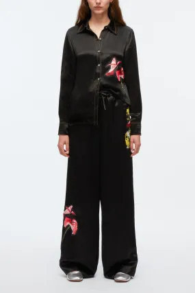 Floral Bouquet Appliqué Pajama Trousers