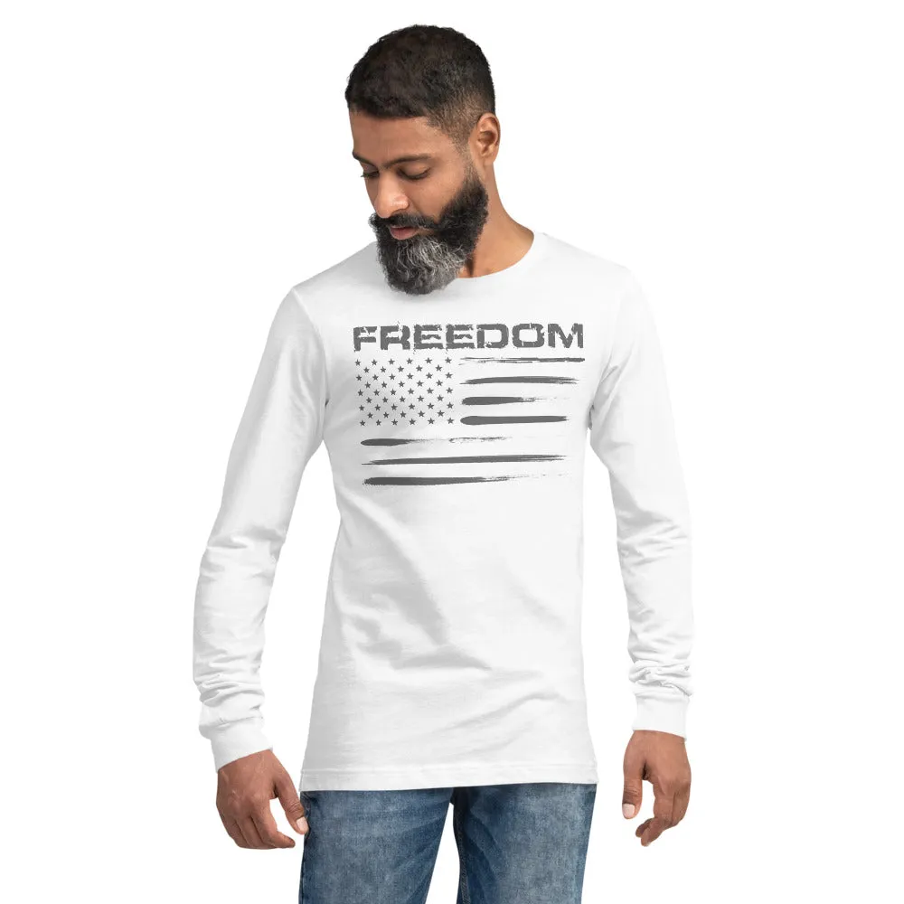 Freedom / US Flag Unisex Long Sleeve Unisex Tee for Men and Women