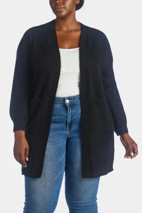 Fuzzy Solid Knit Cardigan