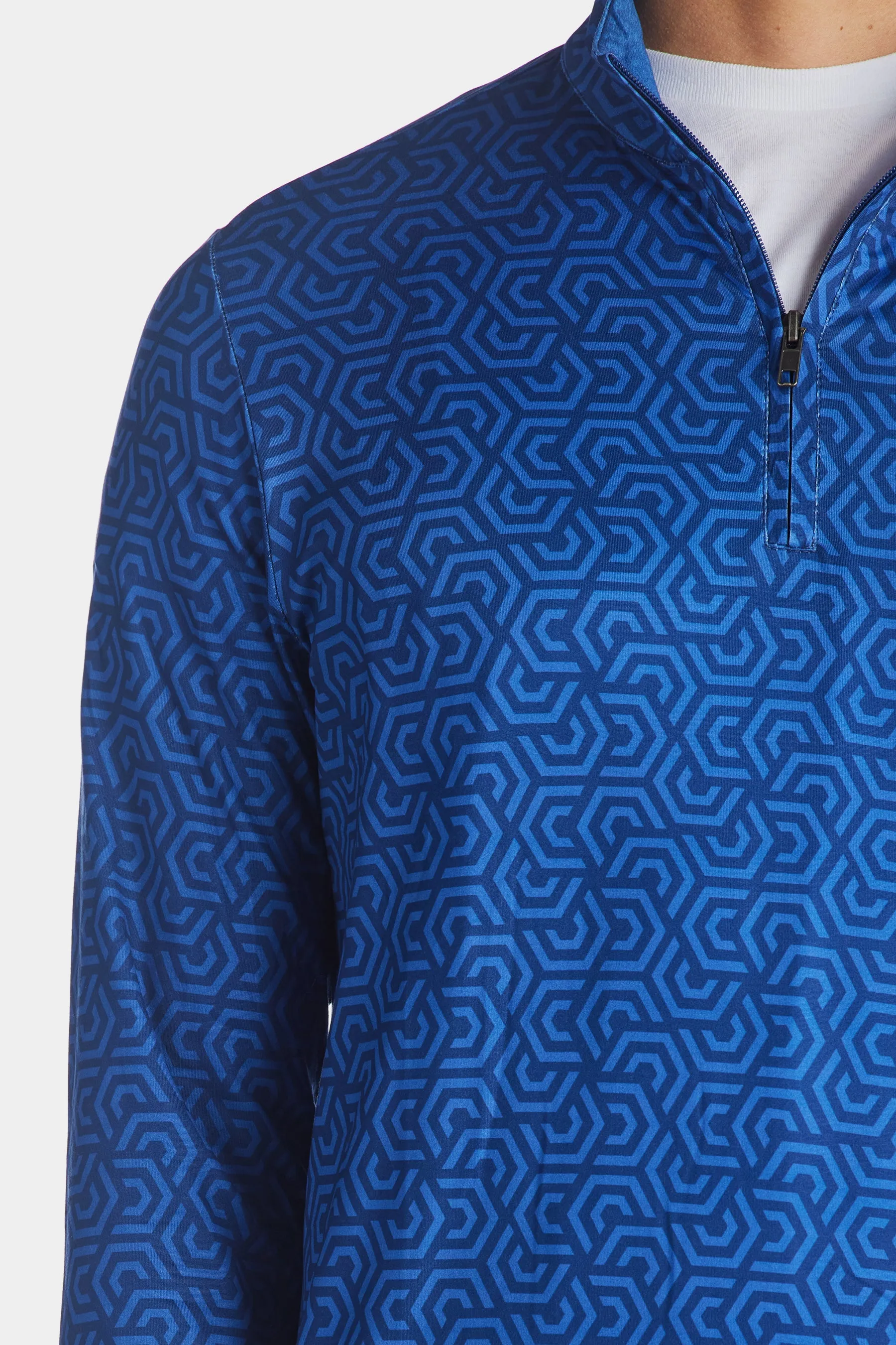 Geo Printed Quarter Zip Pullover