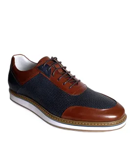 Giovanni Lorenzo Leather Shoe - Cognac Navy