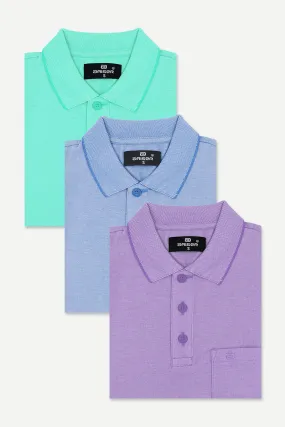 Golf Polo - Collar T-Shirts Pack Of 3 Combo For Men | Ariser