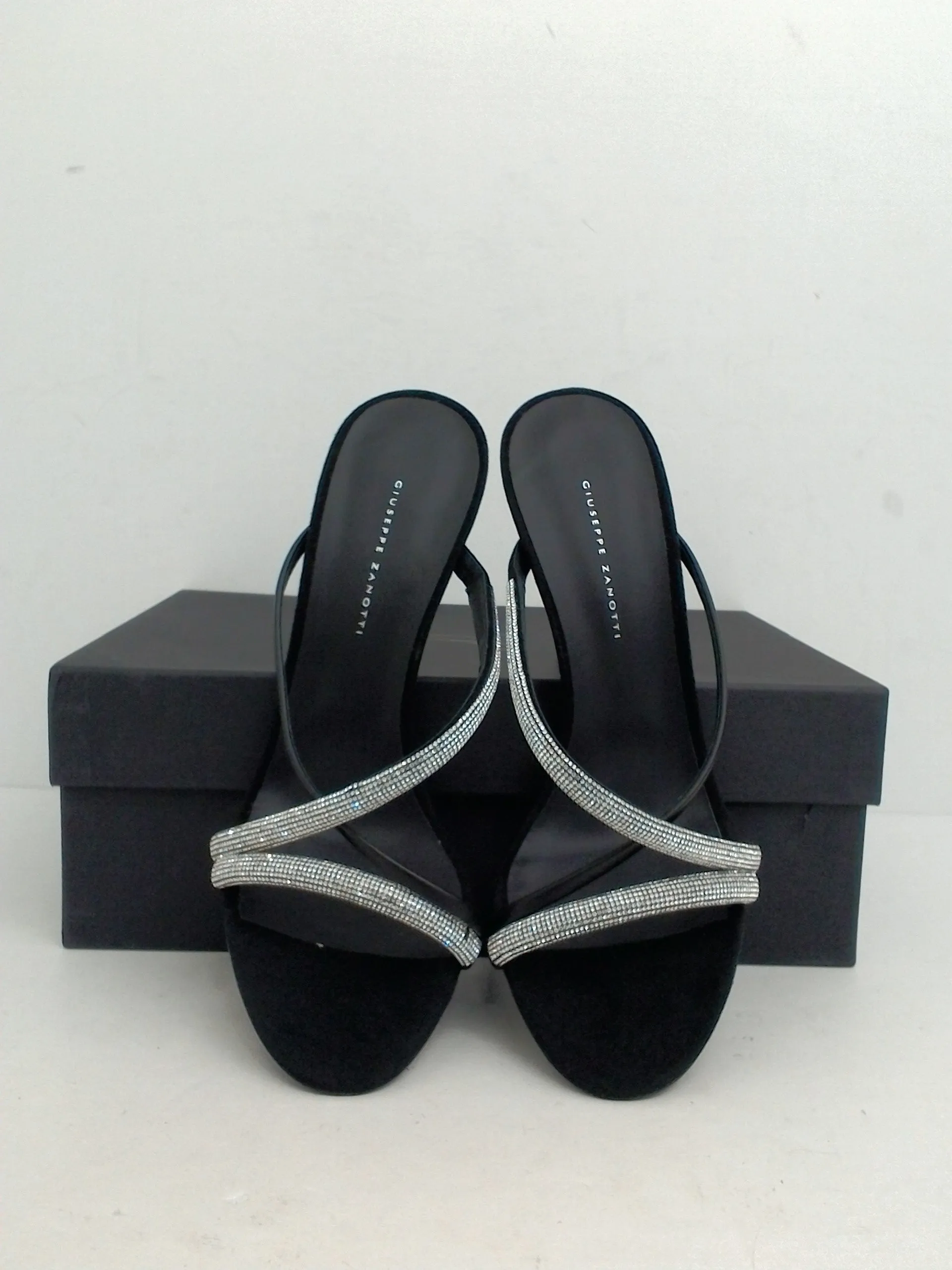 Guiseppe Zanotti Women's  Kanda Black / Silver Sandal Size 37.5