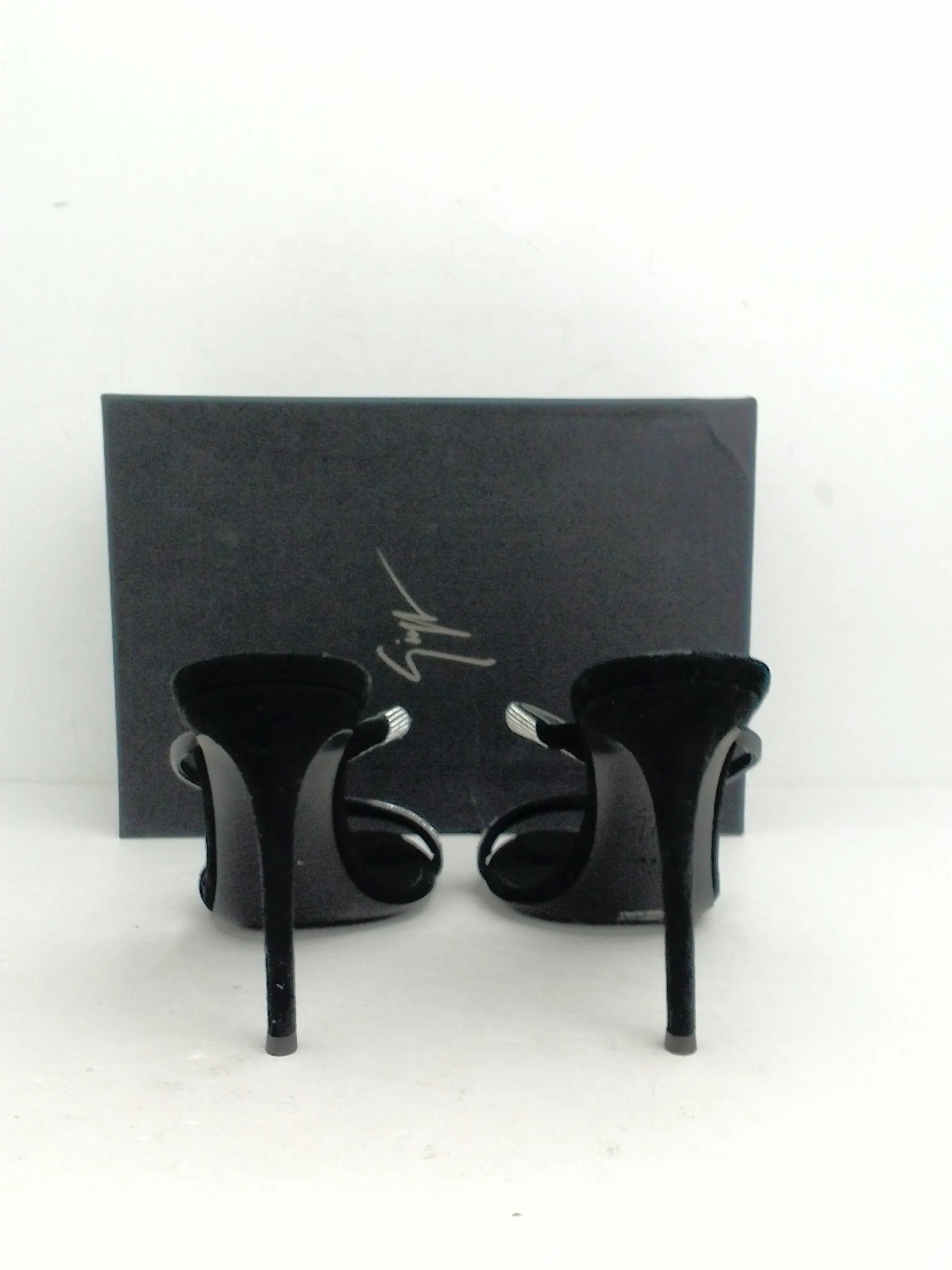 Guiseppe Zanotti Women's  Kanda Black / Silver Sandal Size 37.5