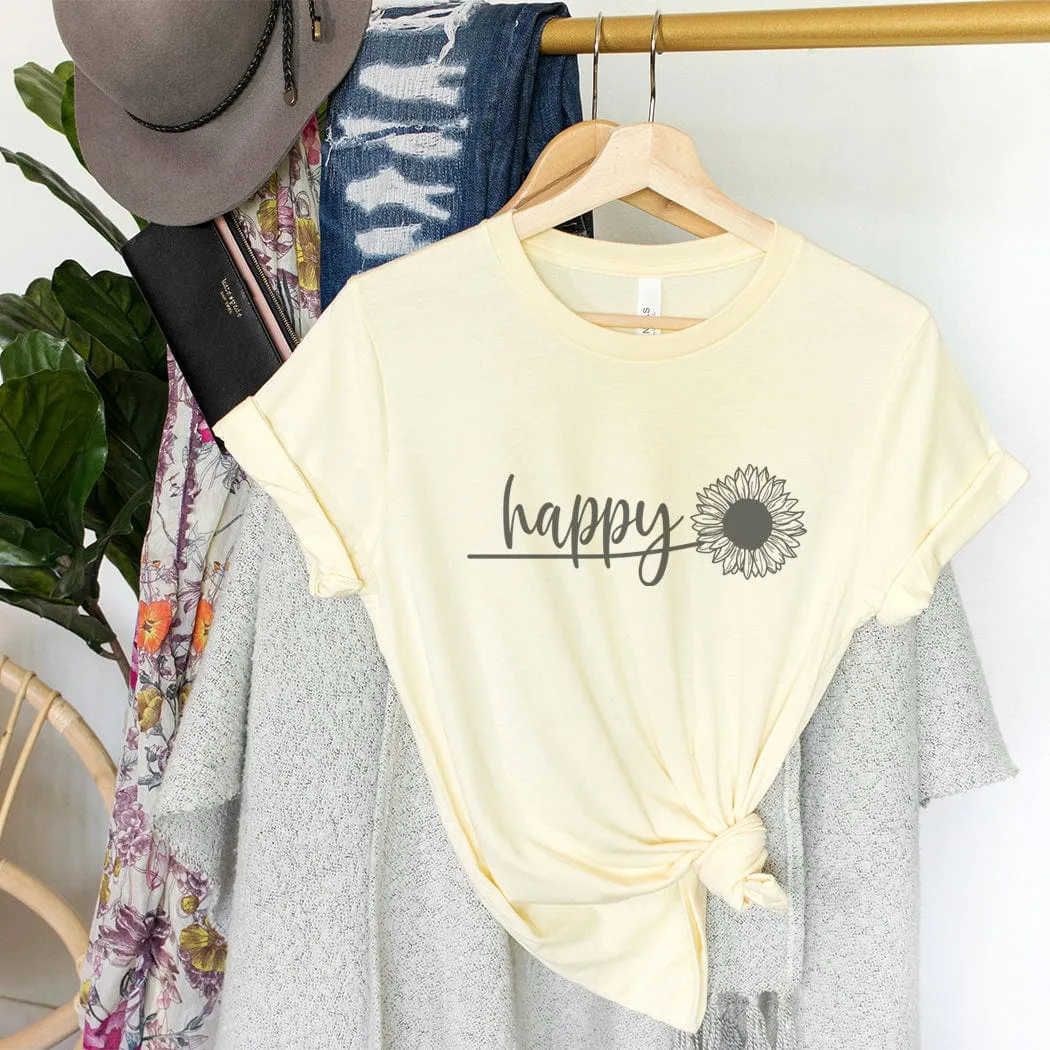 Happy Sunflower Graphic T-Shirt - NA107