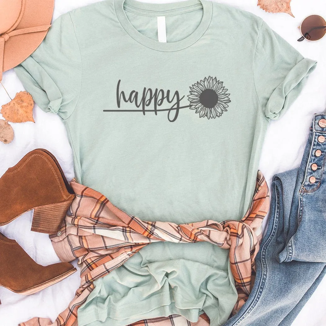 Happy Sunflower Graphic T-Shirt - NA107