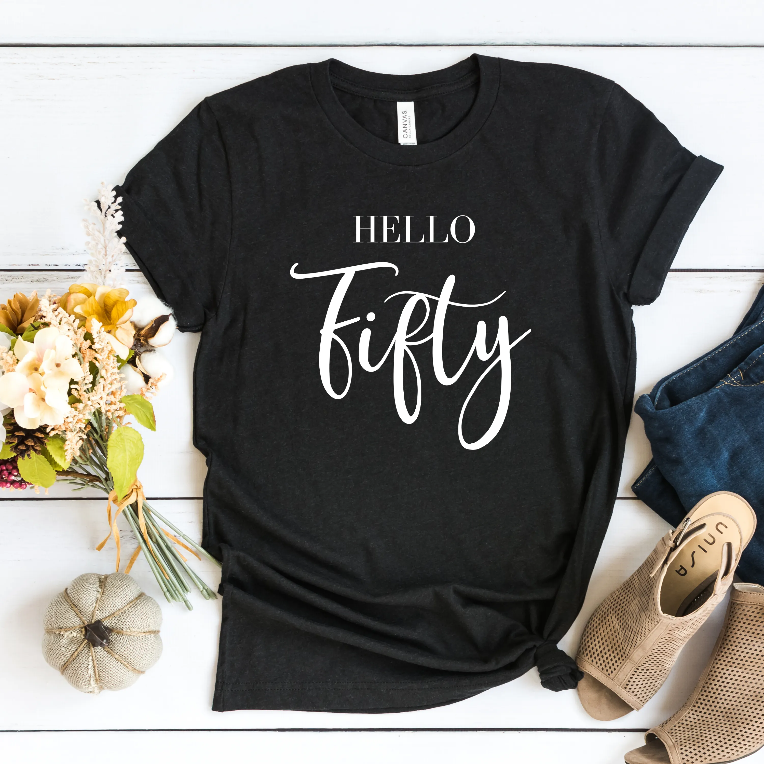 Hello Fifty Birthday T shirt