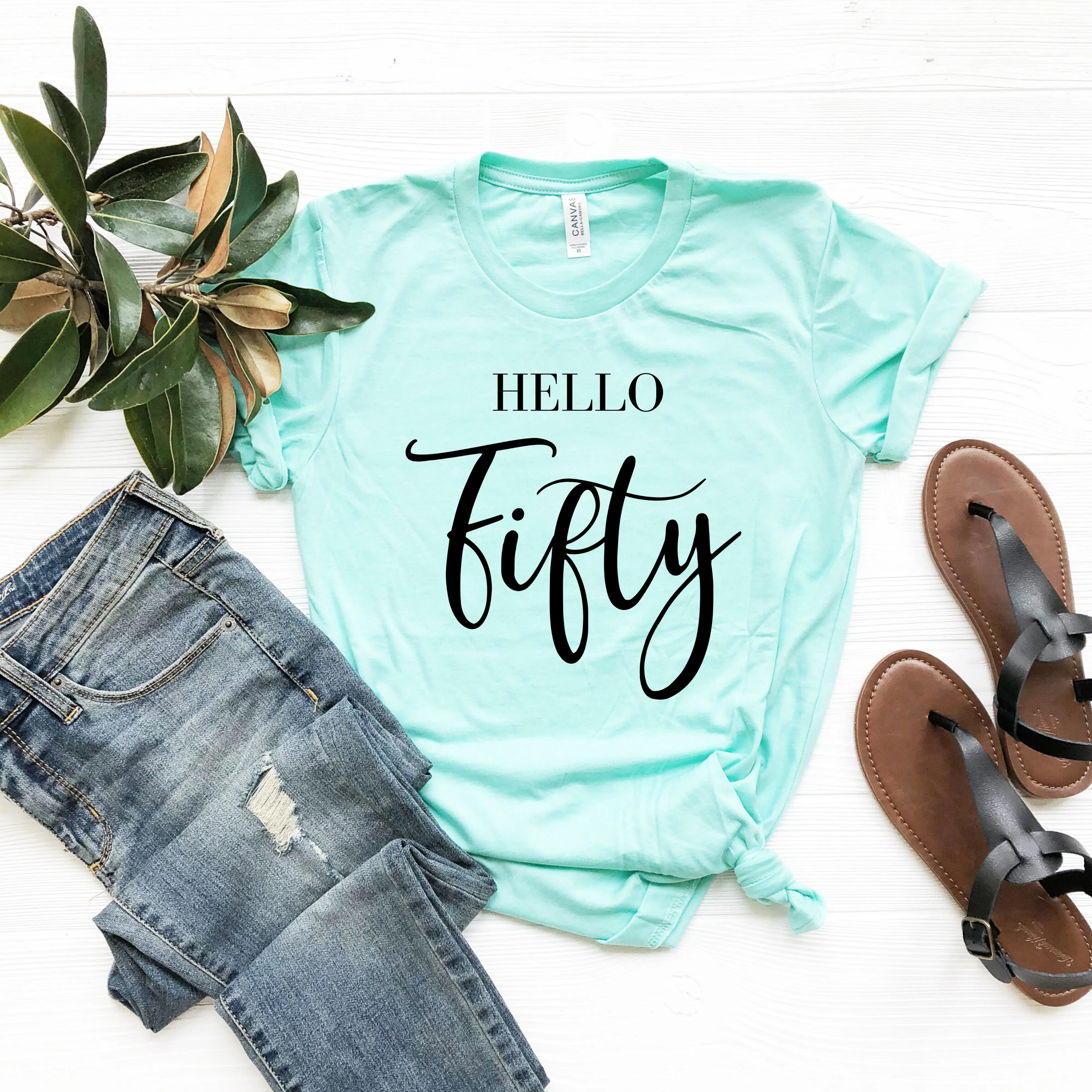 Hello Fifty Birthday T shirt