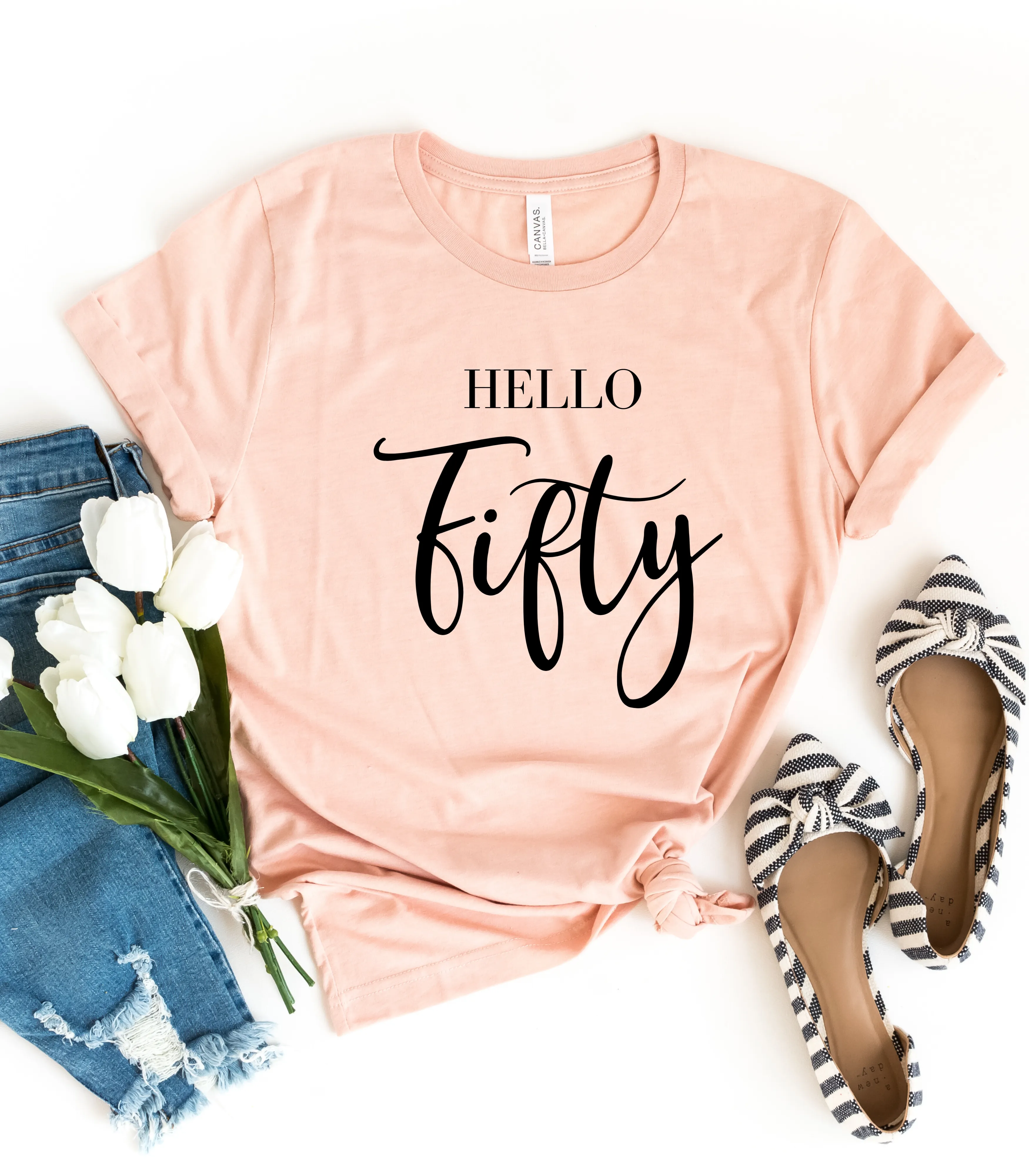 Hello Fifty Birthday T shirt