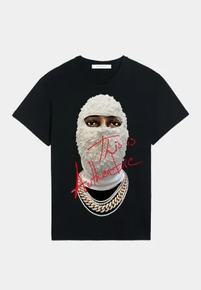 Ih Nom Uh Nit T-Shirt Classic Fit With Logo Small On Front - Mask Authentic Printed On Black