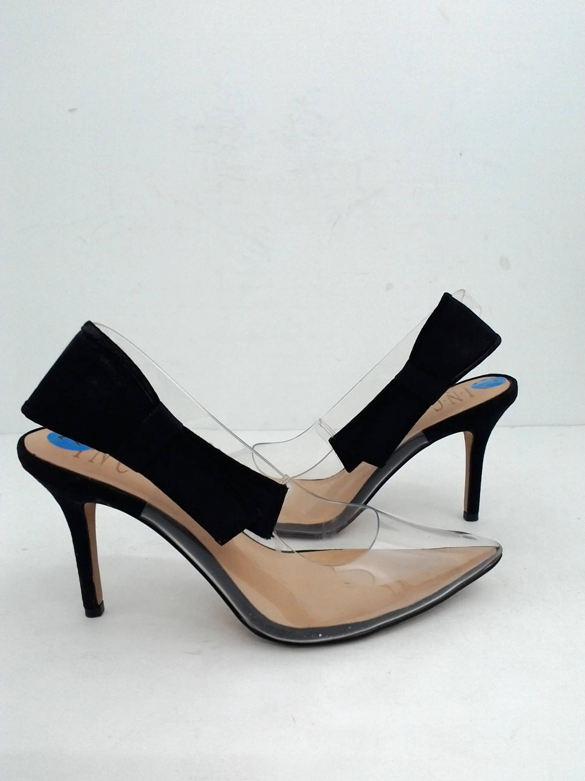 INC International Concepts Women's Stiletto Clear and Black size 7.0