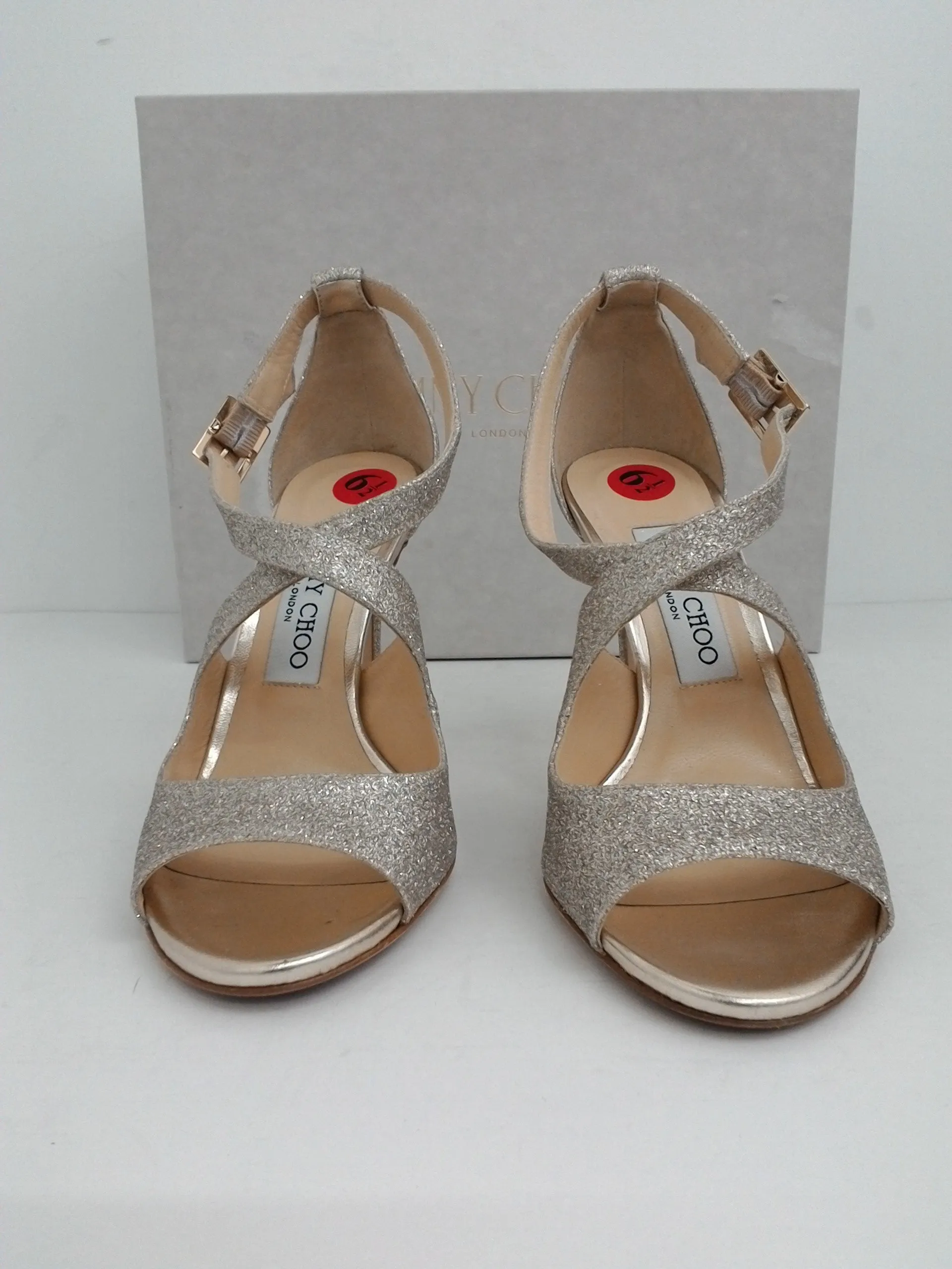 Jimmy Choo Women's Emily Platinum Ice Dusty Ice Size 36.5