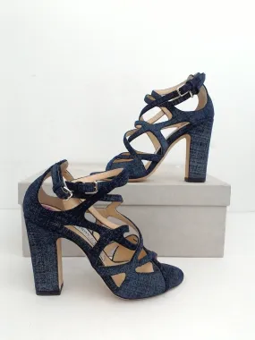 Jimmy Choo Women's Veto Dark Blue Heeled Sandals Size 35