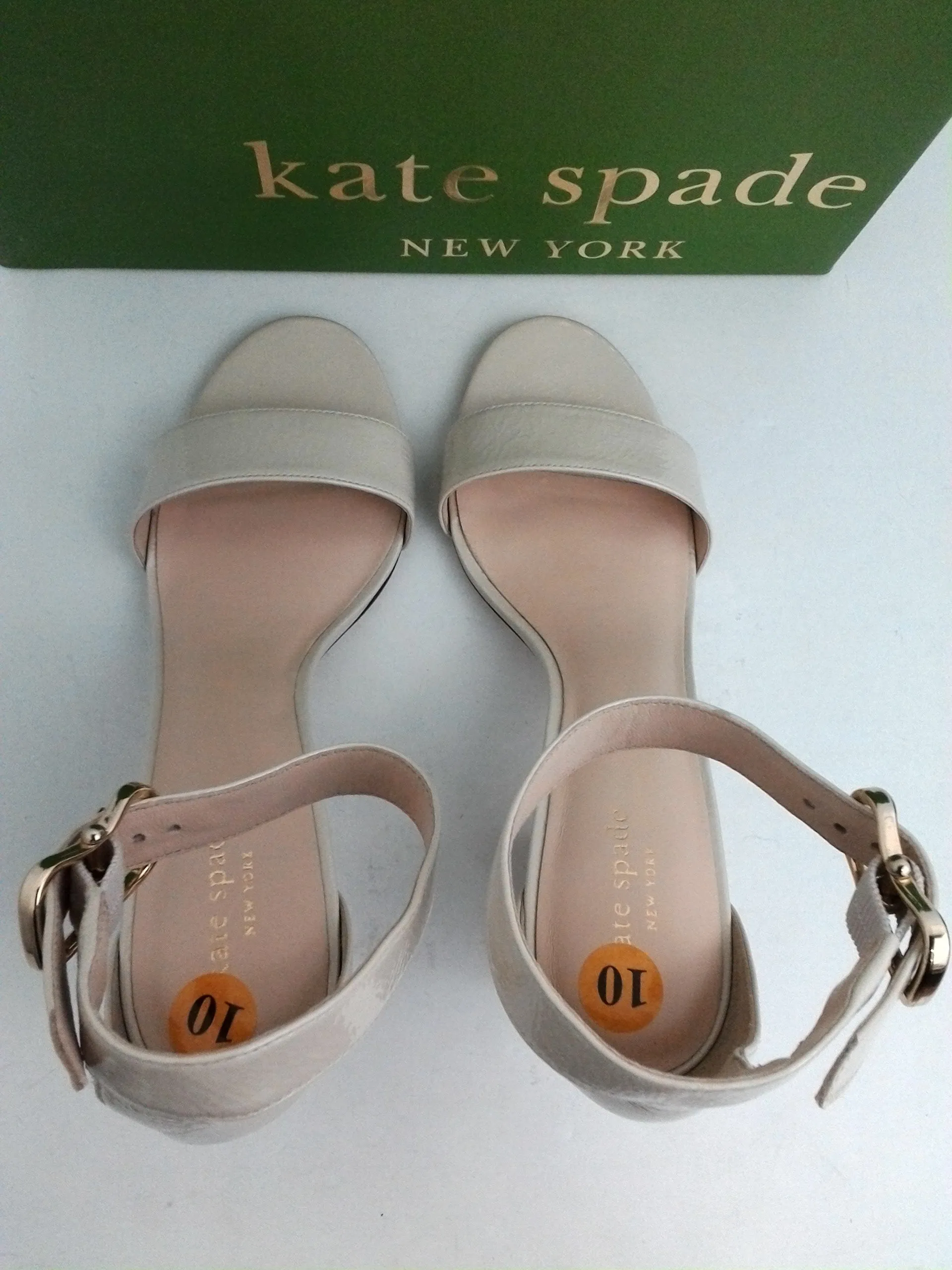 Kate Spade New York Women's Susane Bone Leather Sandal Size 10 M