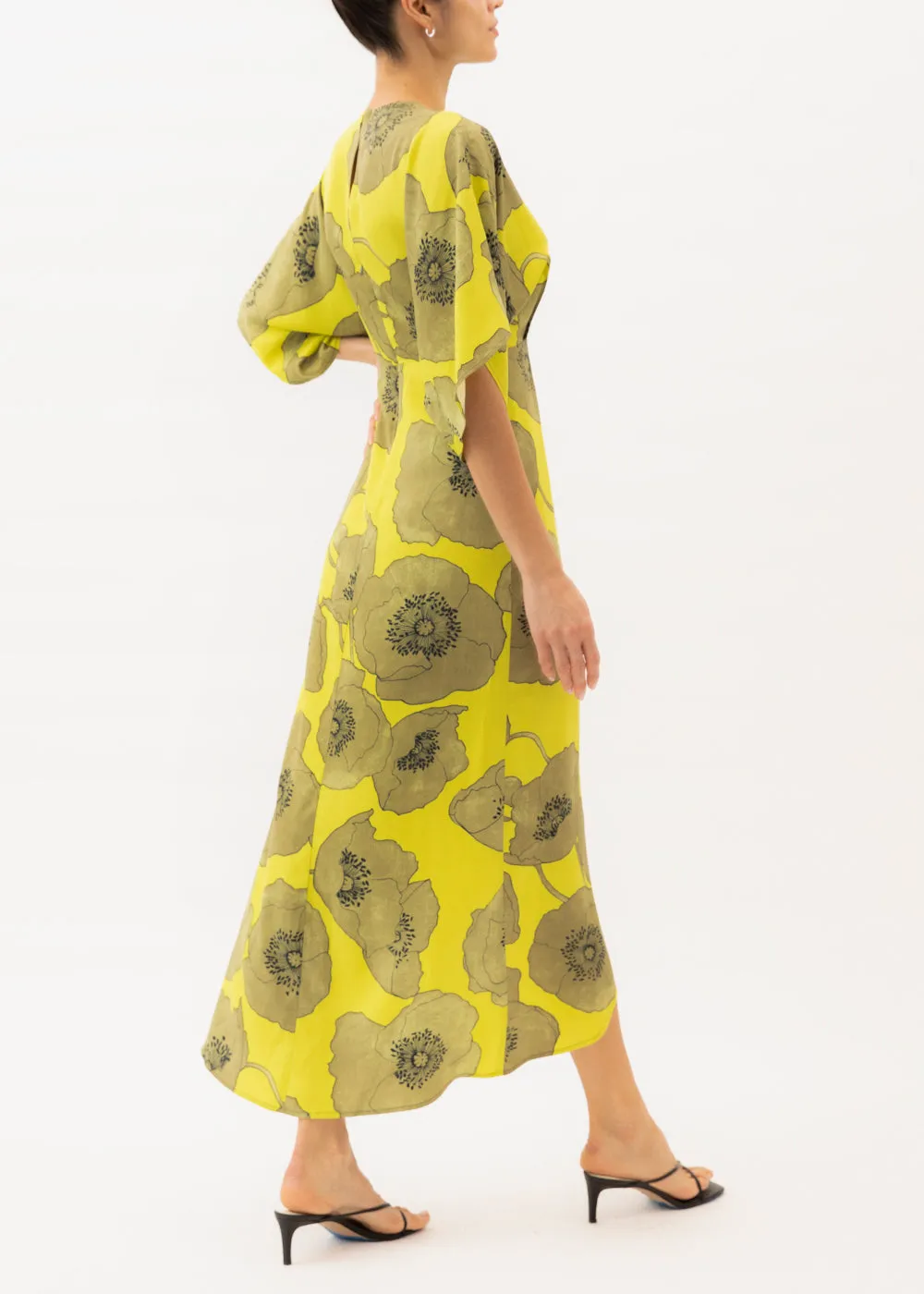 Katherine Chartreuse Floral Maxi Dress