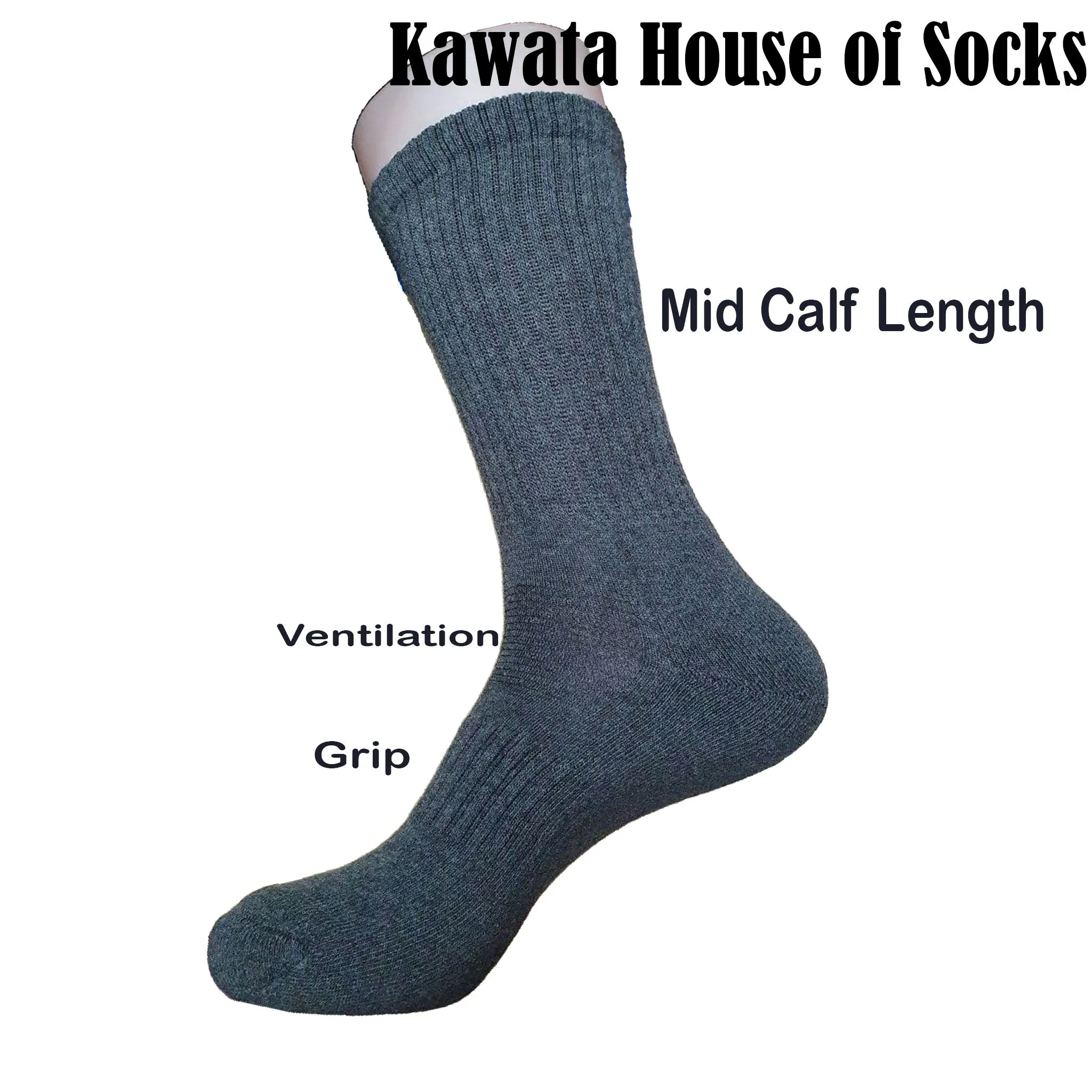 Kawata Men Mid Calf Padded Socks | Padded Sport Socks | Work Socks