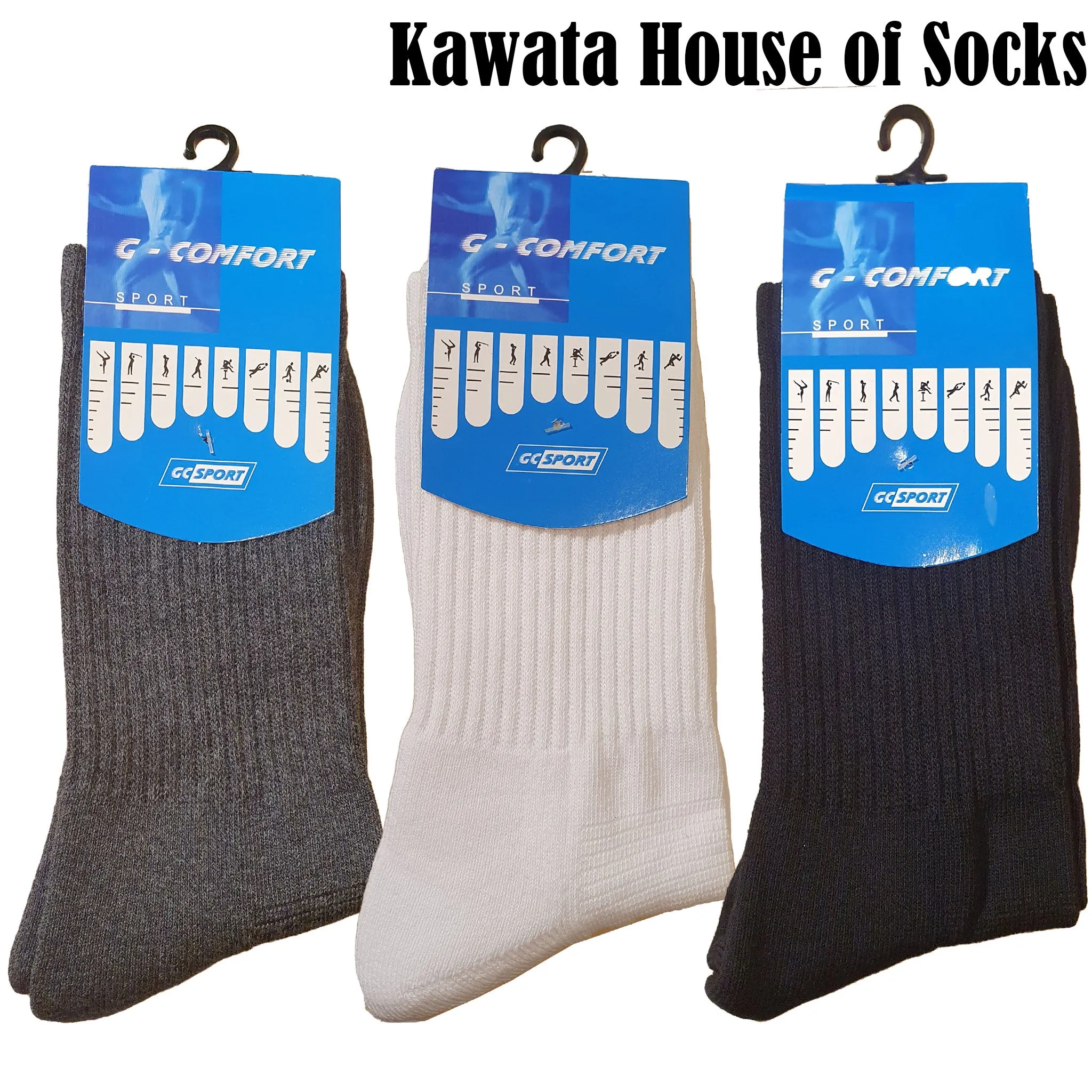 Kawata Men Mid Calf Padded Socks | Padded Sport Socks | Work Socks