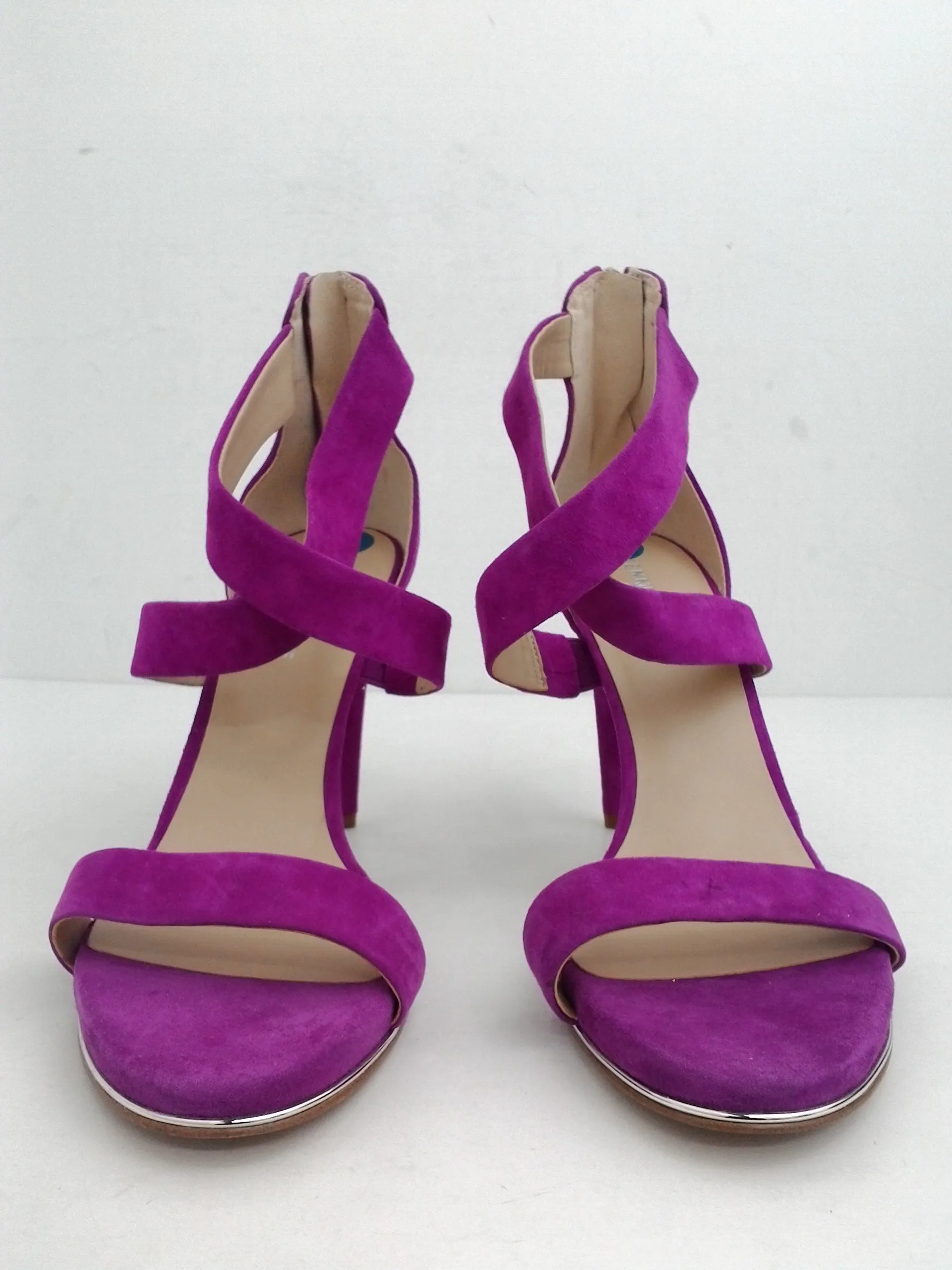 Kenneth Cole New York Women's Brooke Cross Sandal Purple Suede Leather Size 9 M