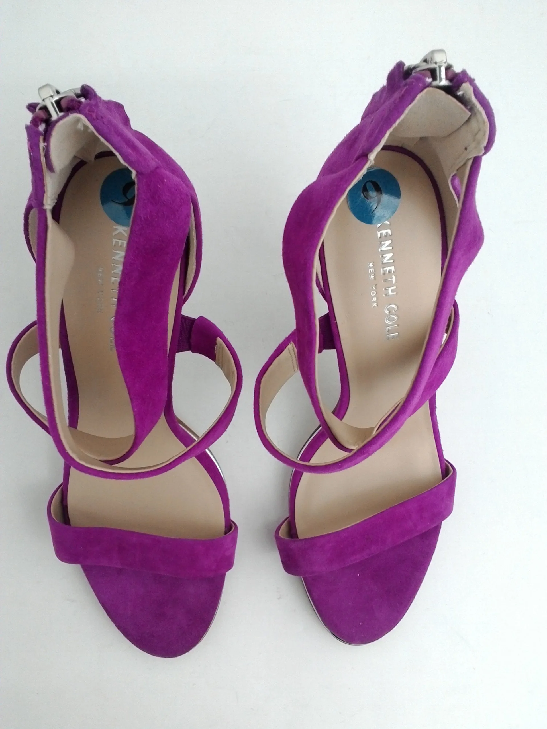 Kenneth Cole New York Women's Brooke Cross Sandal Purple Suede Leather Size 9 M