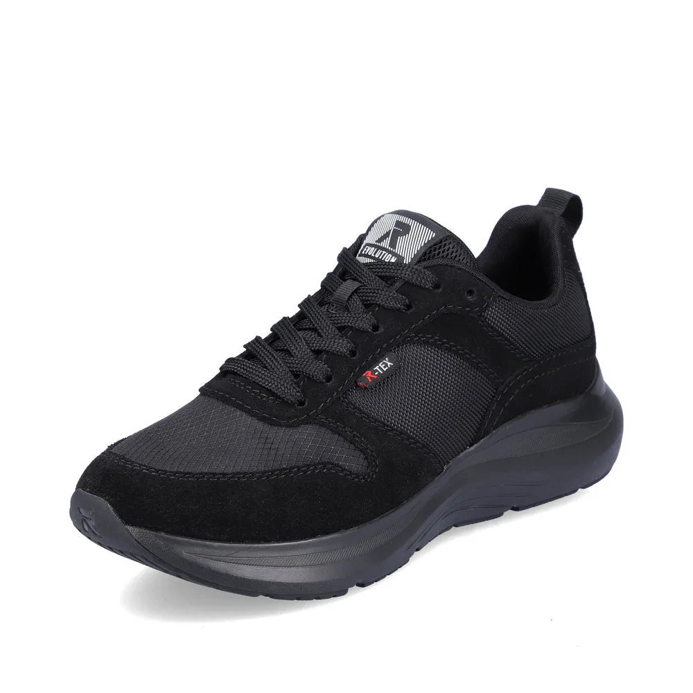 Ladies Rieker Lace Up Trainers Sneakers Black 42106-00 Water Repellent Evolution SALE