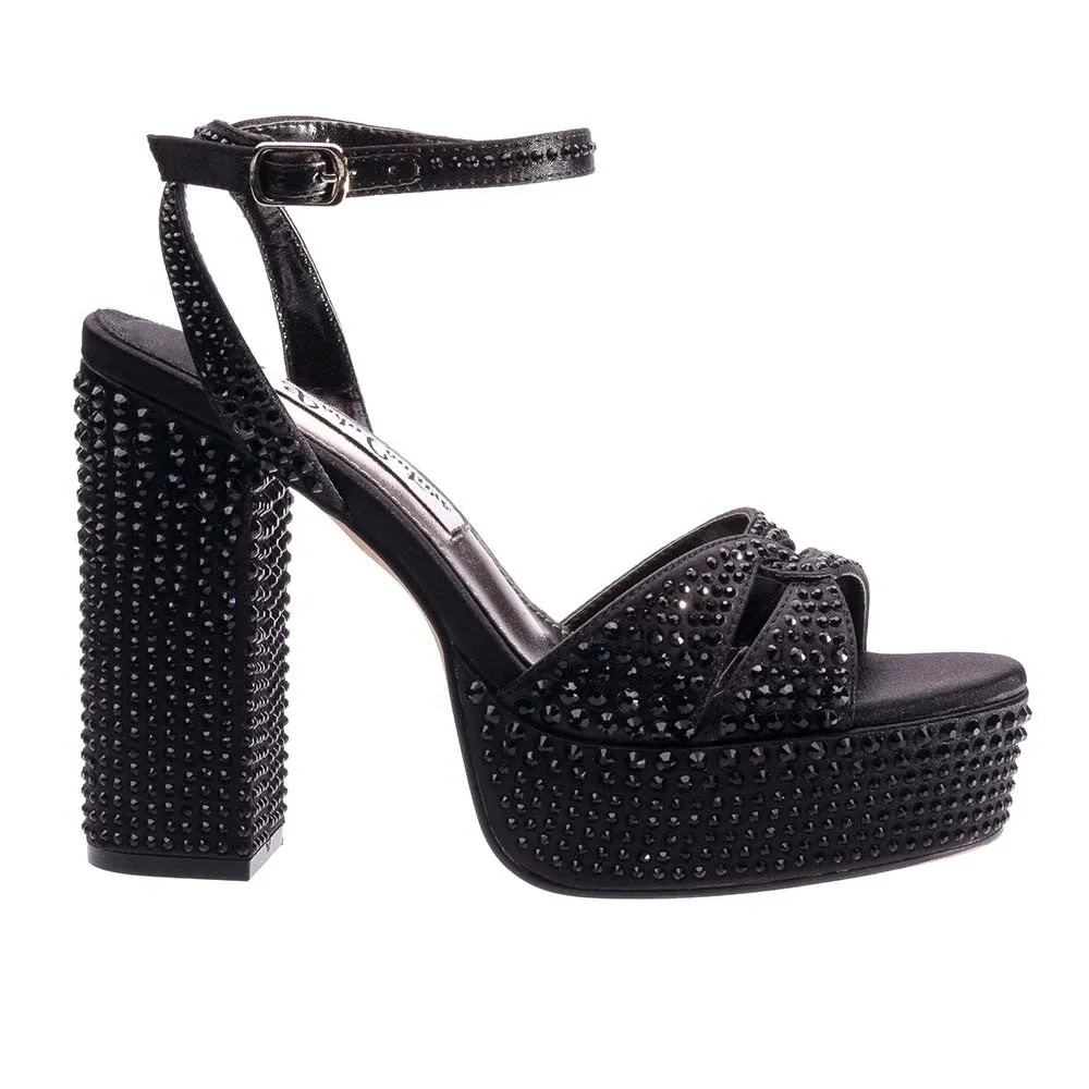 Lady Couture DOLL Black Rhinestone Platform Sandal with 4.5" Heel