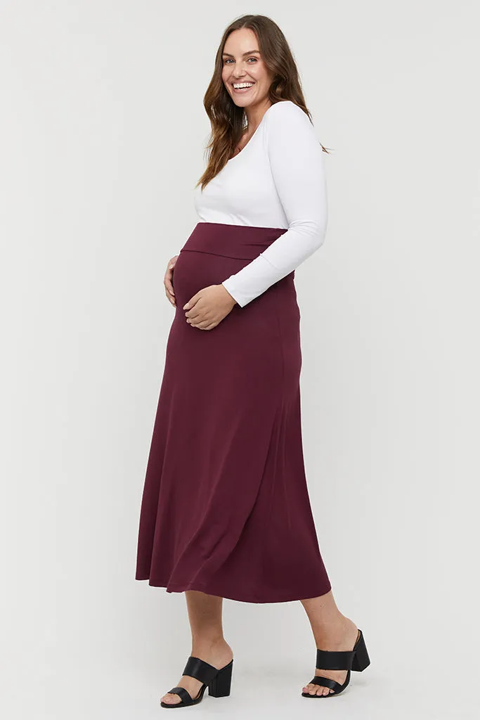 Lana Long Skirt - Burgundy