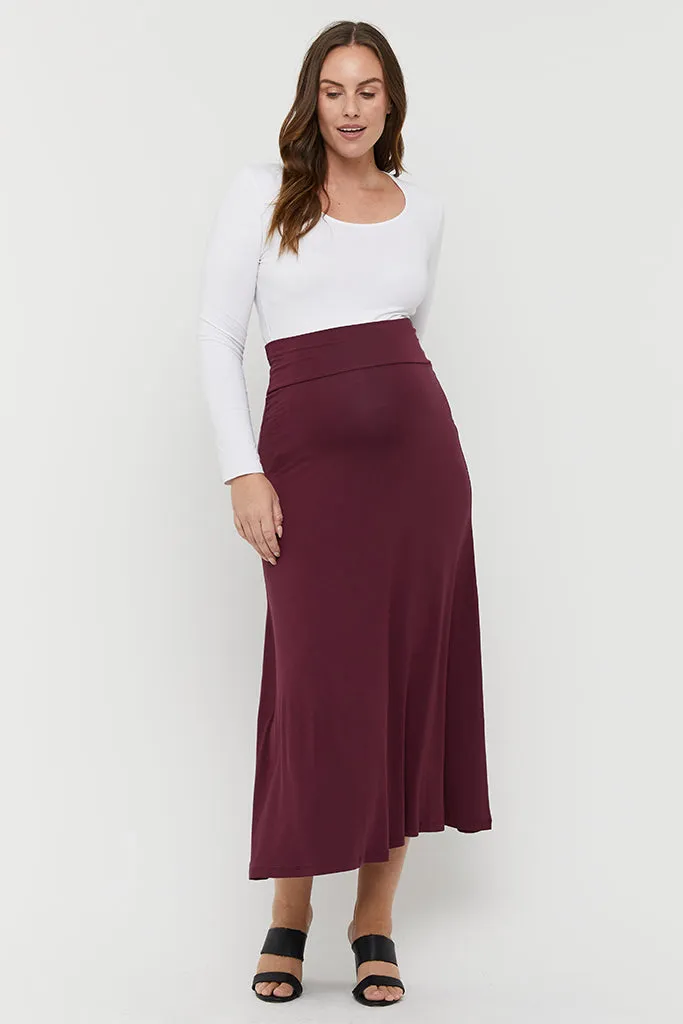 Lana Long Skirt - Burgundy