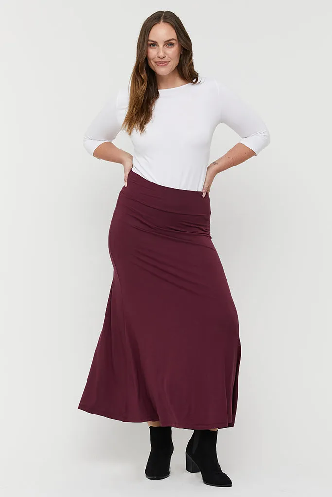 Lana Long Skirt - Burgundy