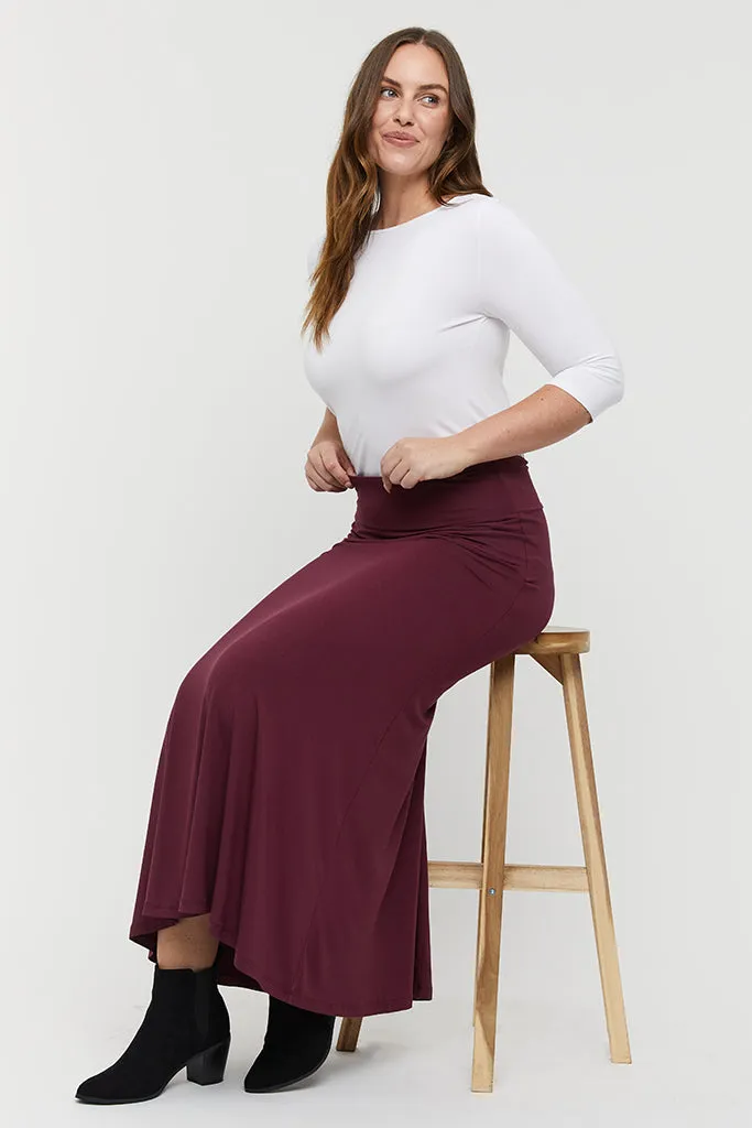 Lana Long Skirt - Burgundy