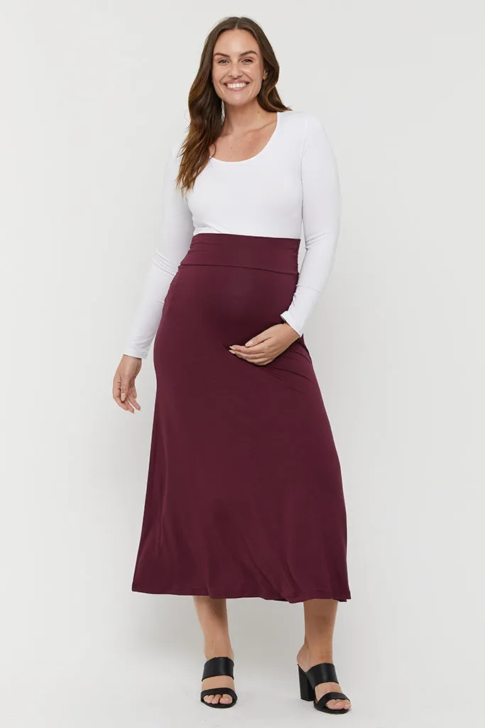 Lana Long Skirt - Burgundy