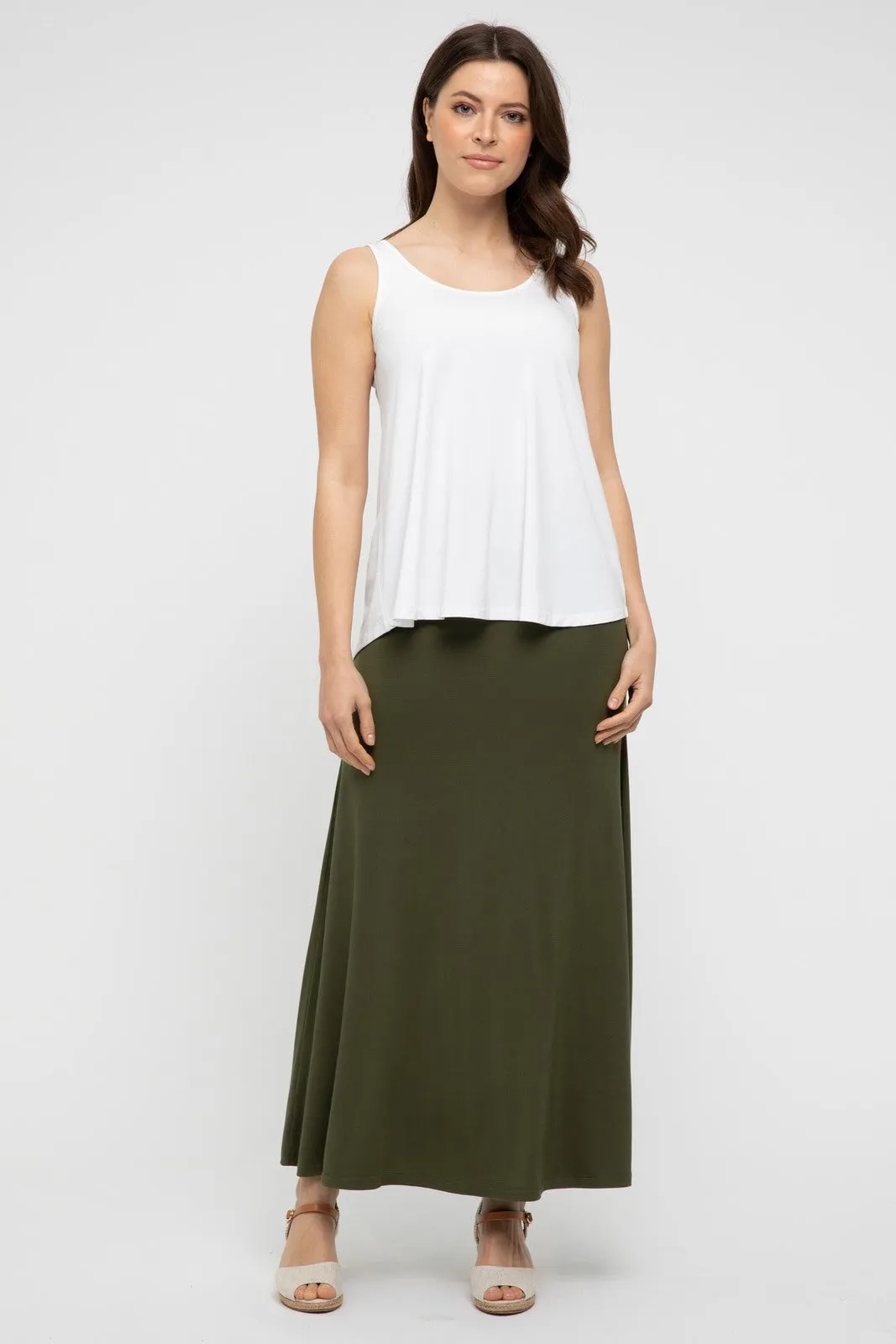 Lana Long Skirt - Dark Olive