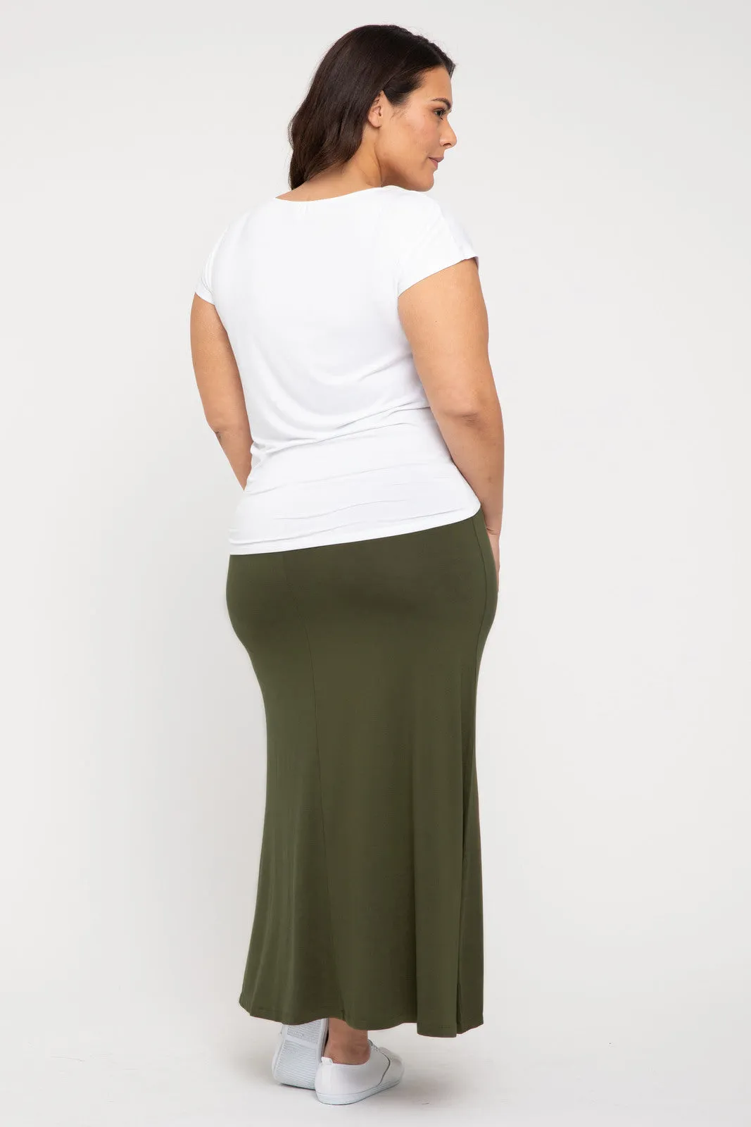 Lana Long Skirt - Dark Olive