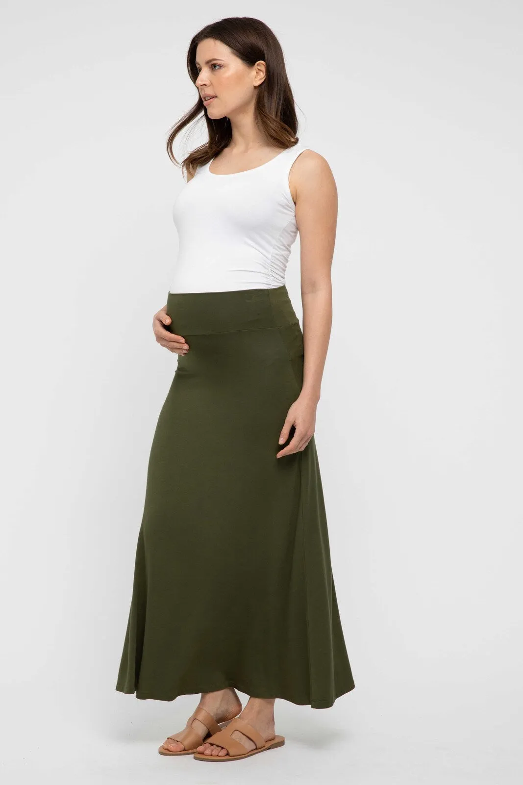 Lana Long Skirt - Dark Olive