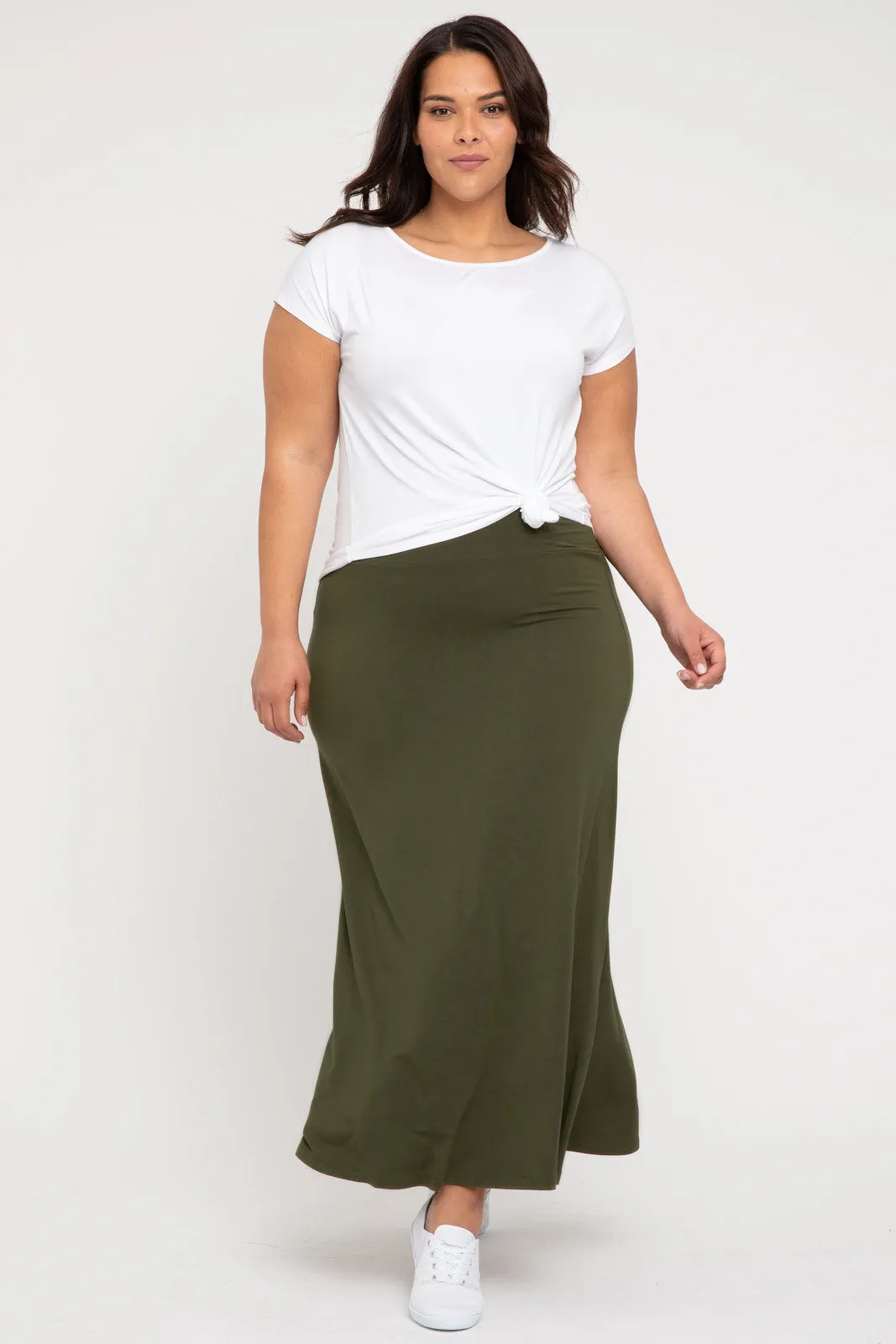 Lana Long Skirt - Dark Olive