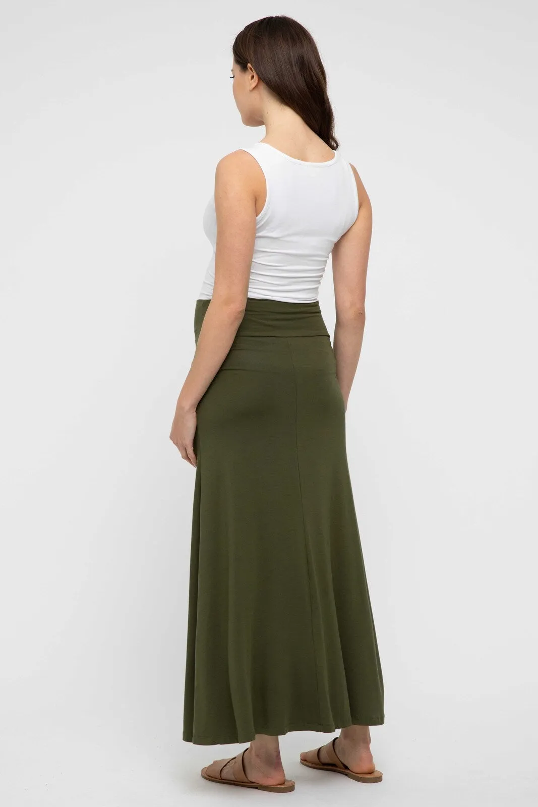 Lana Long Skirt - Dark Olive