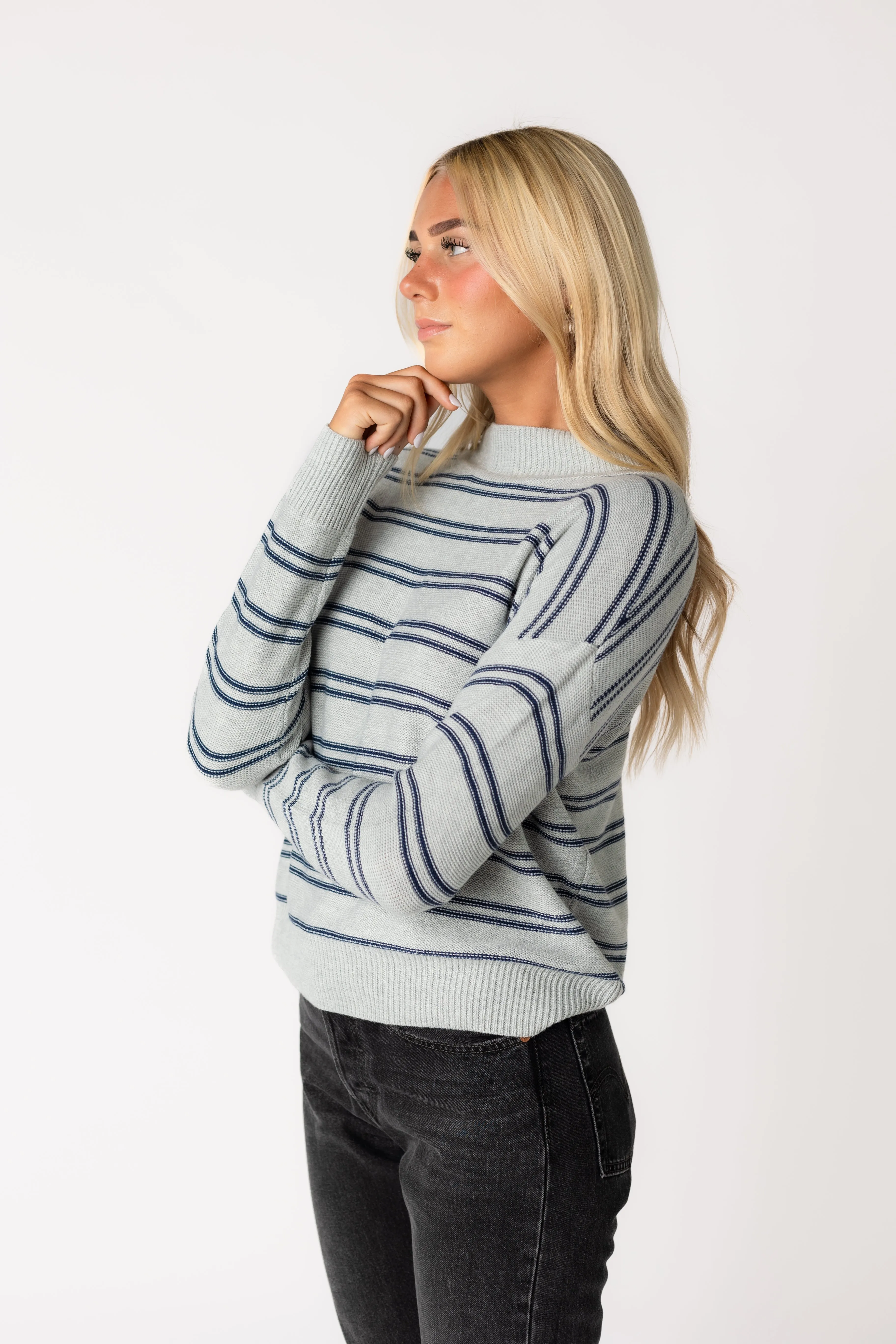 Lenni Mock Neck Ribbed Sweater