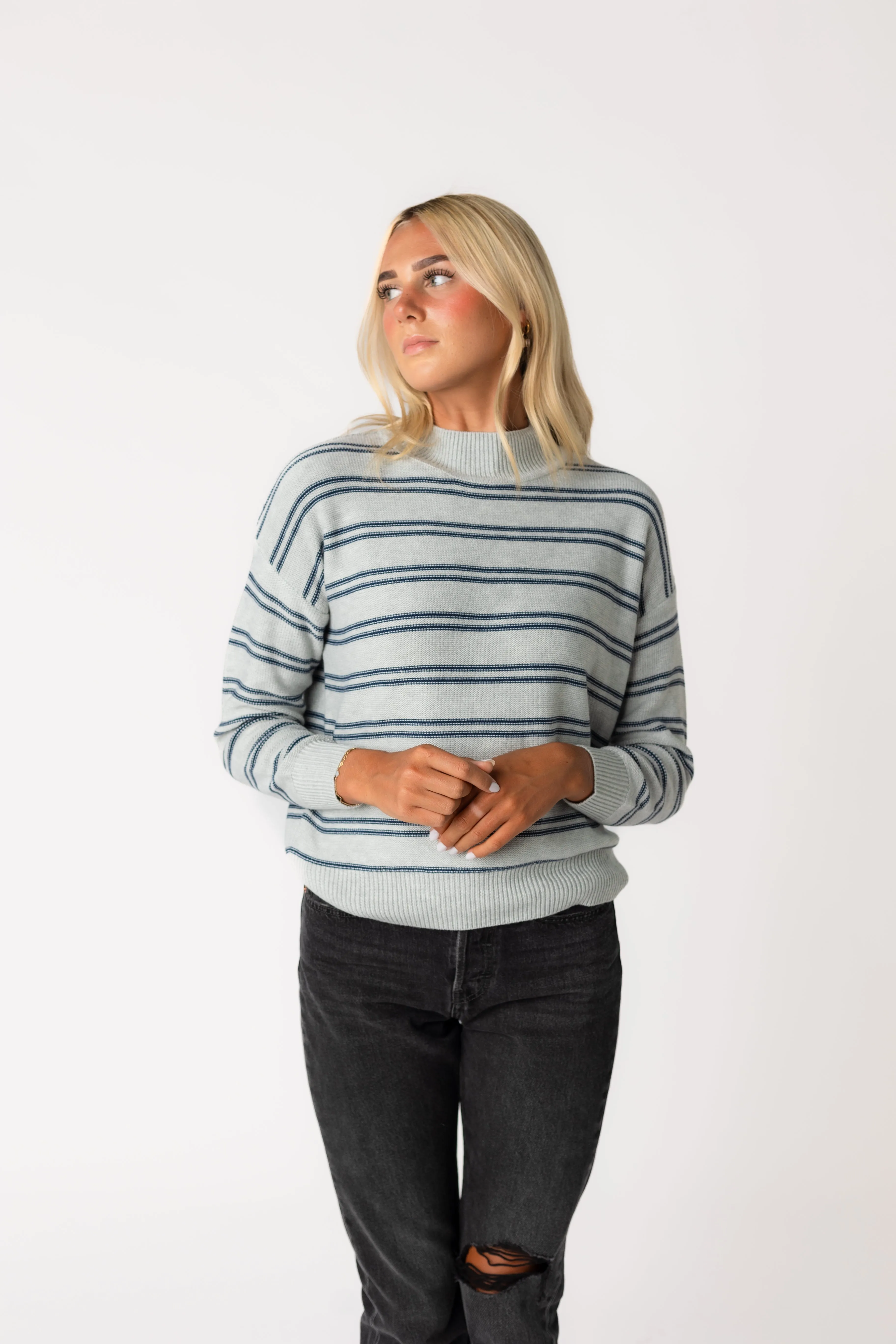 Lenni Mock Neck Ribbed Sweater