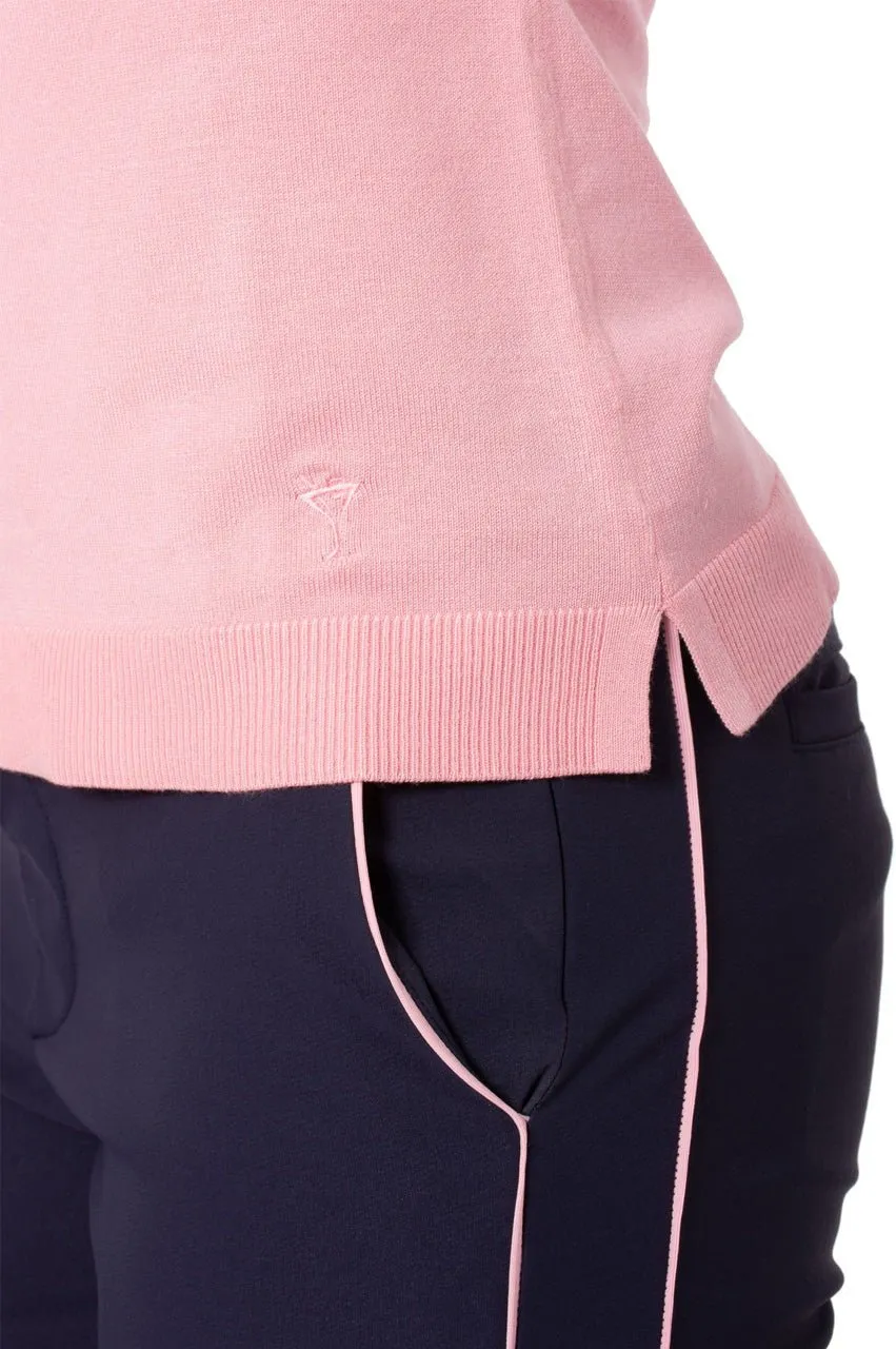 Light Pink Stretch V-Neck Sweater