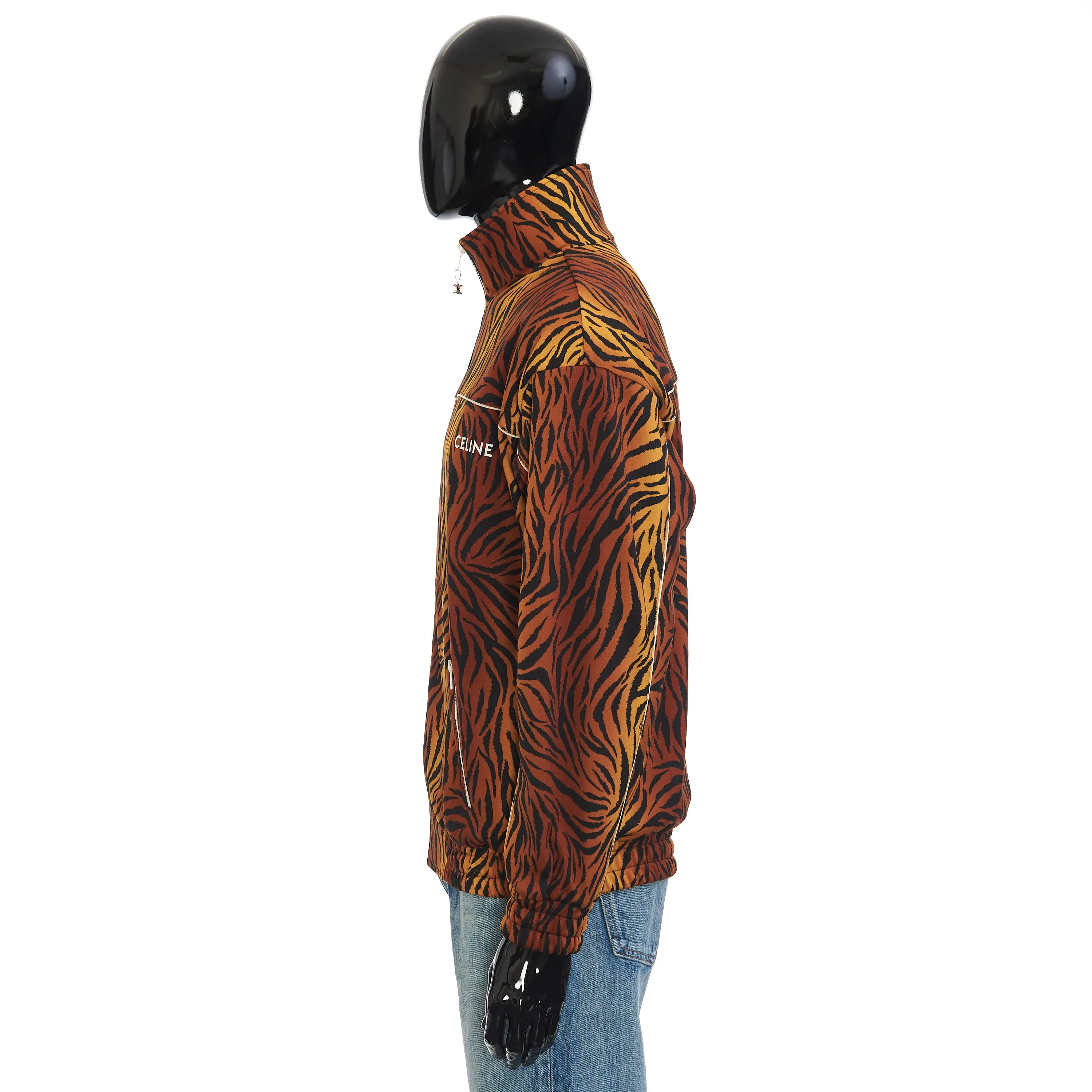 Loose Sweatshirt In Double Face Jersey With Tiger Print & Triomphe