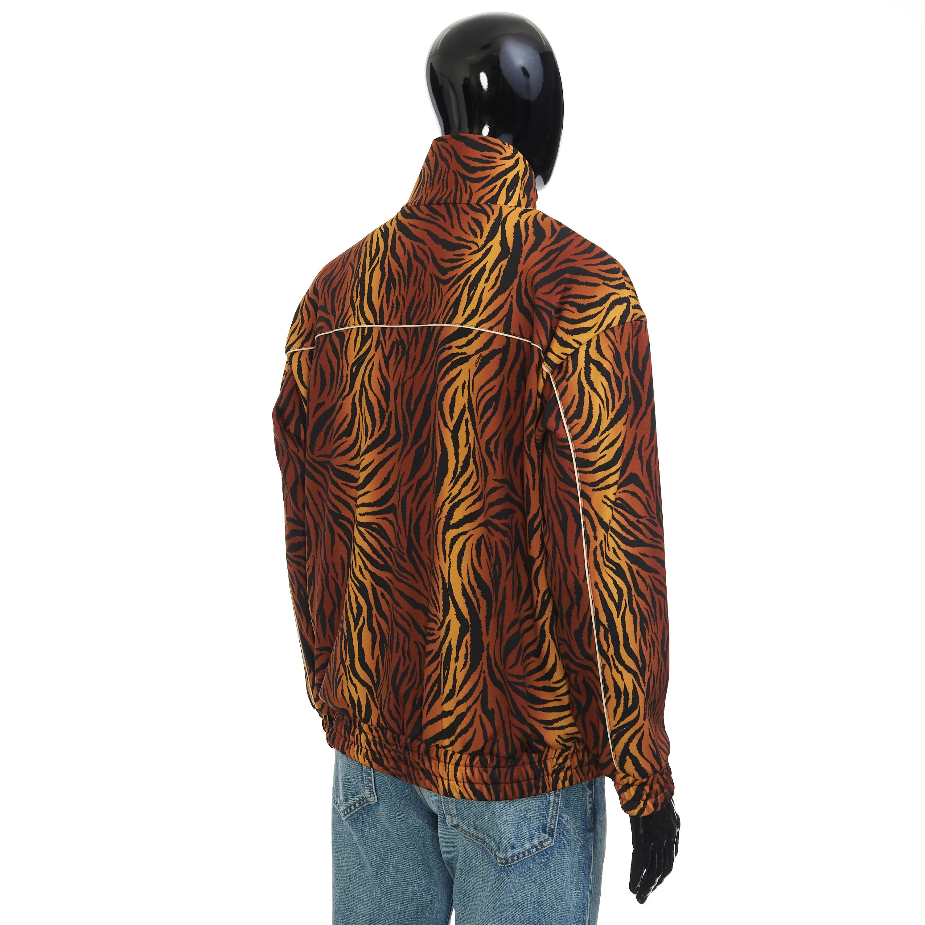 Loose Sweatshirt In Double Face Jersey With Tiger Print & Triomphe