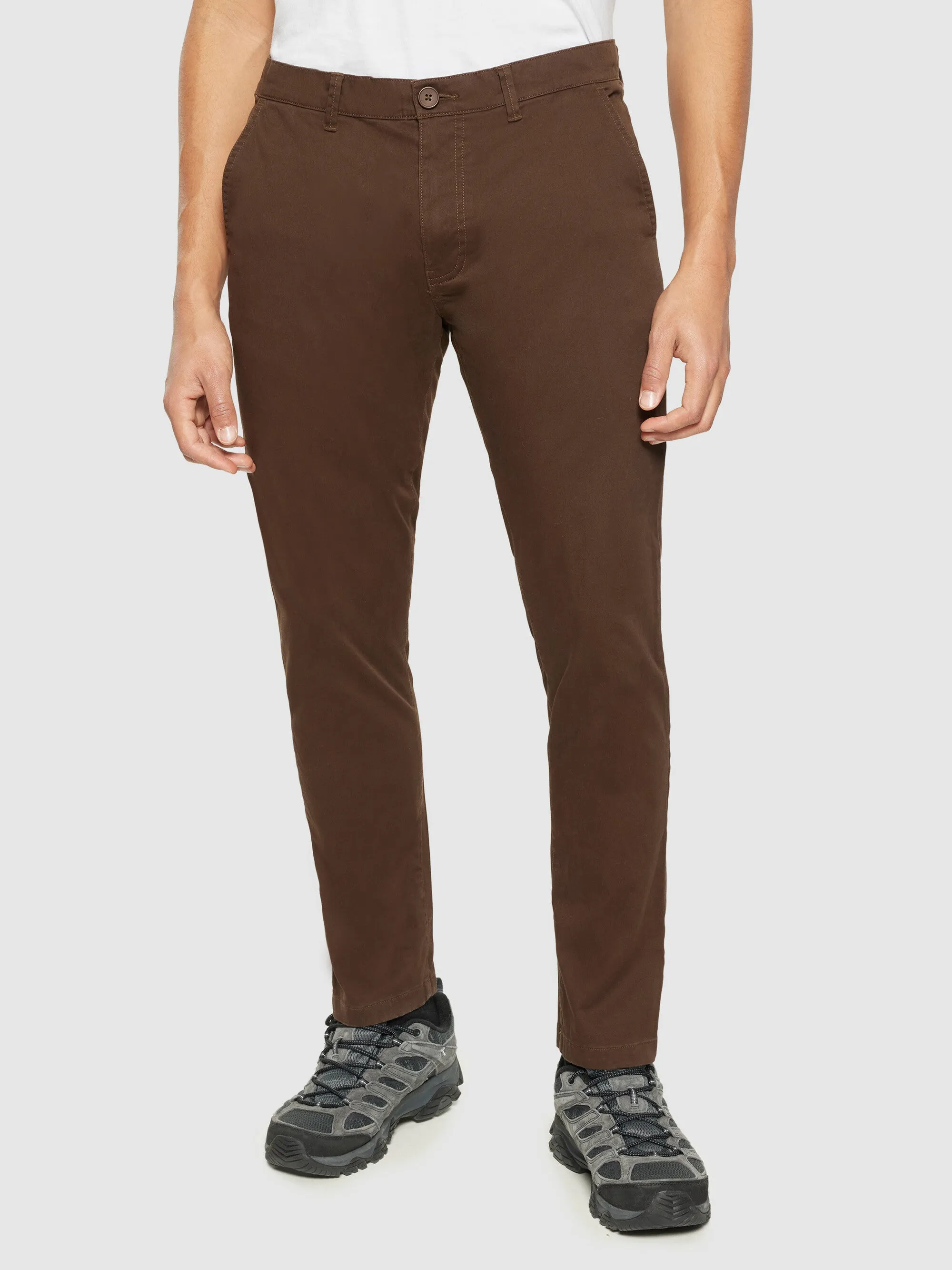 LUCA slim twill chino pants - Demitasse (brown)