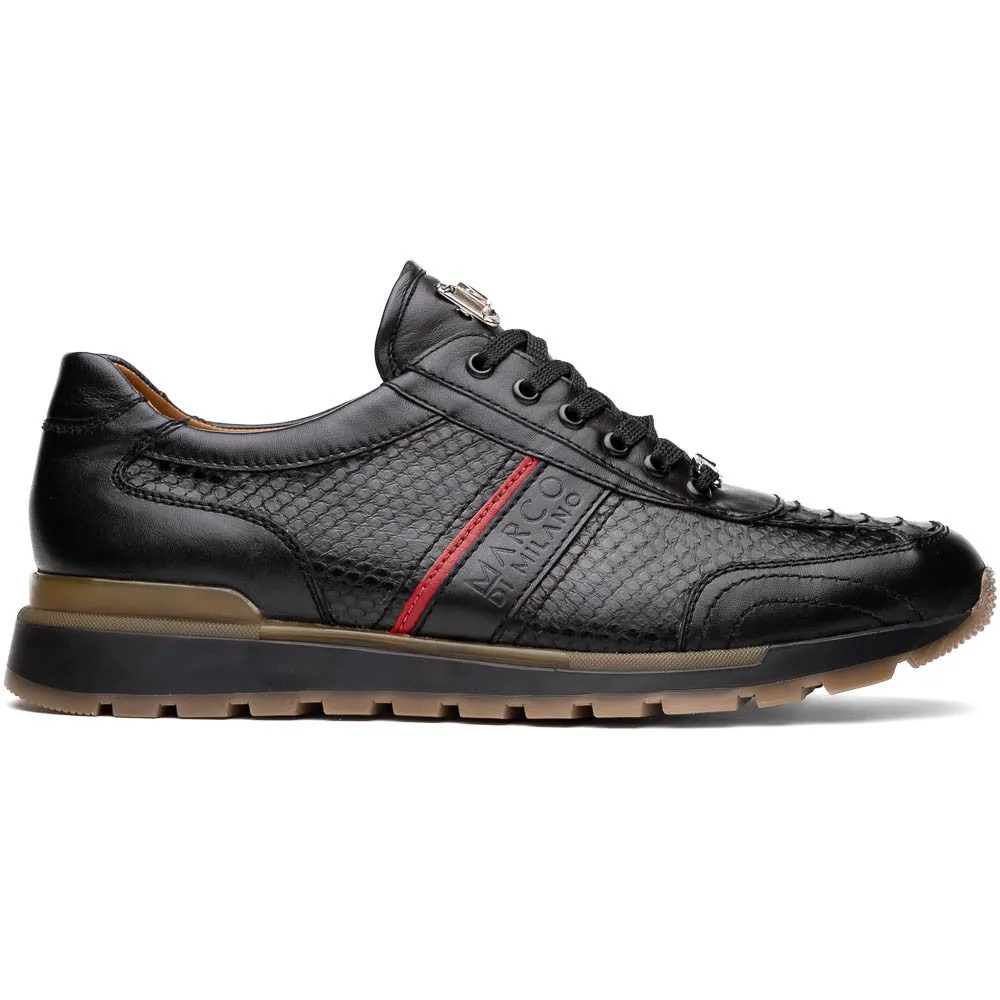 Marco Di Milano BRESCIA Black Python & Calfskin Sneakers