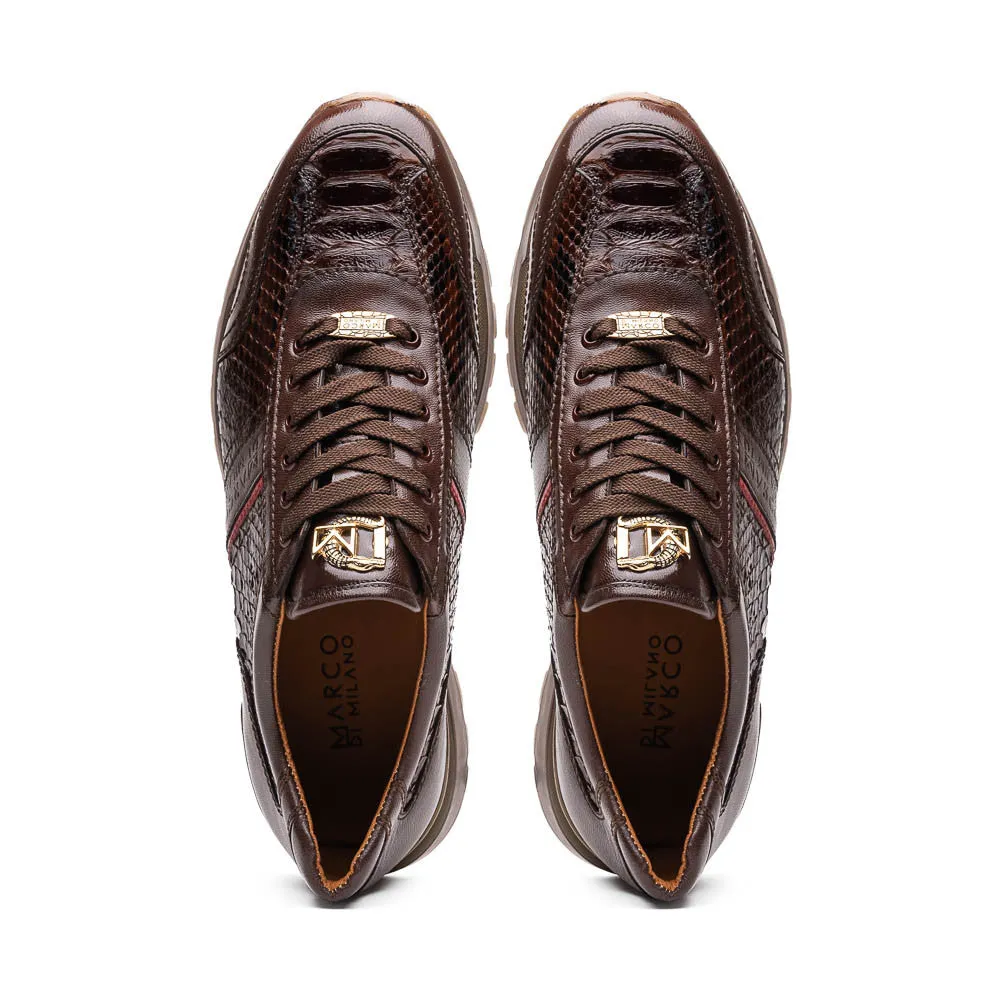 Marco Di Milano BRESCIA Brown Python & Calfskin Sneakers