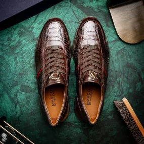 Marco Di Milano BRESCIA Brown Python & Calfskin Sneakers