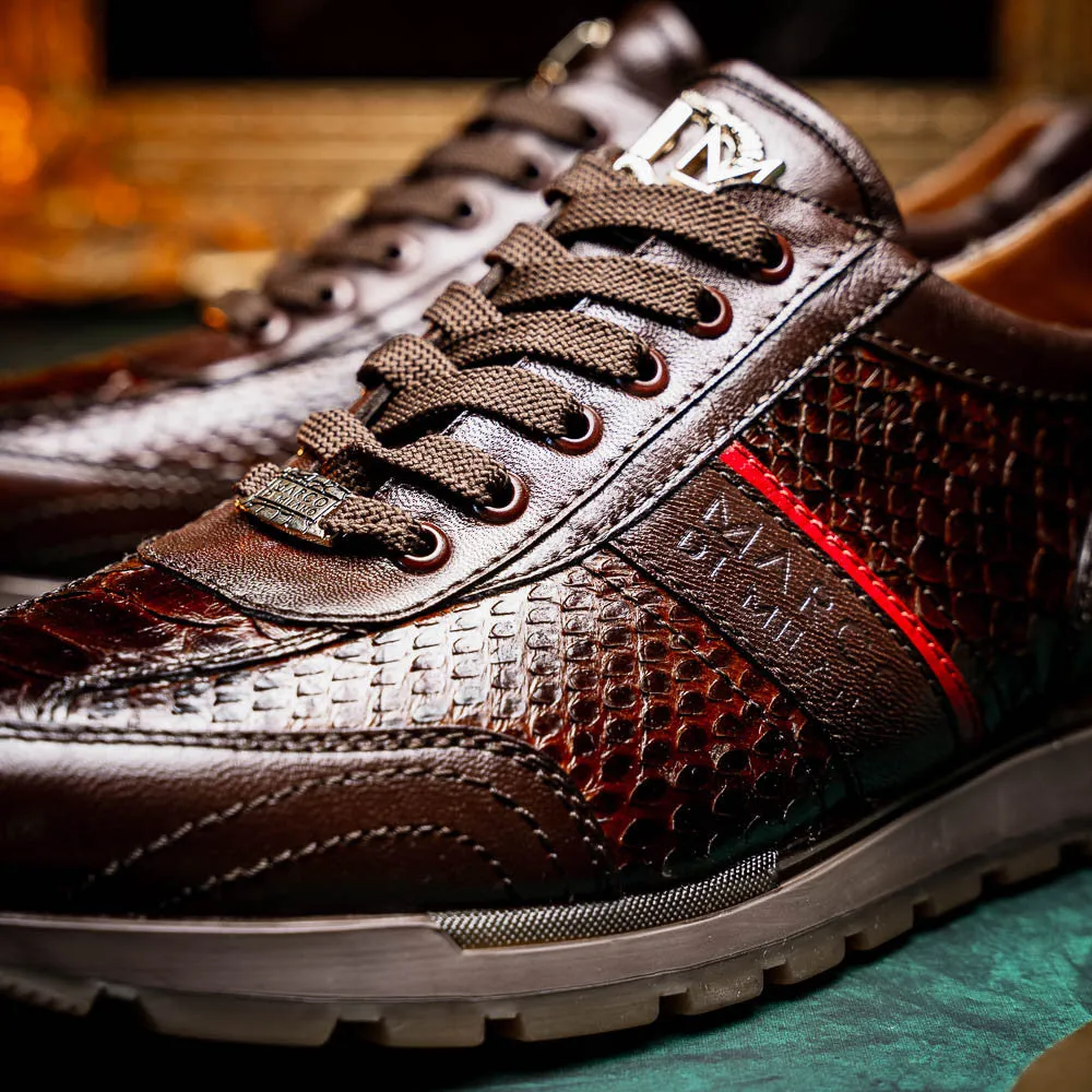 Marco Di Milano BRESCIA Brown Python & Calfskin Sneakers