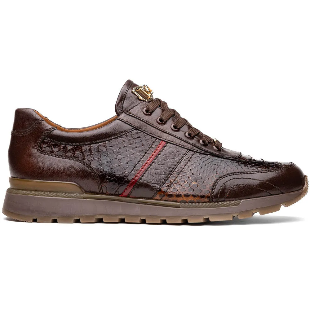 Marco Di Milano BRESCIA Brown Python & Calfskin Sneakers