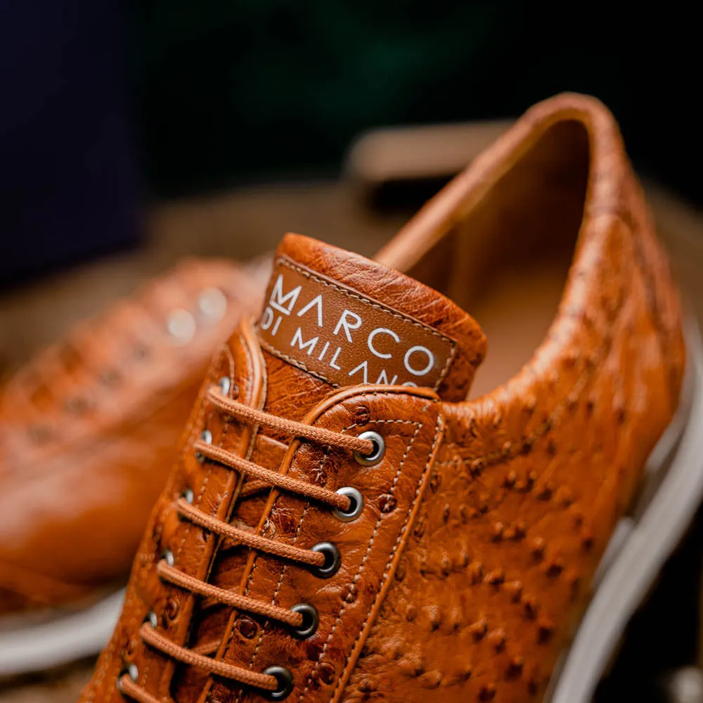 Marco Di Milano SCANNO Ostrich Antique Cognac Fashion Sneakers