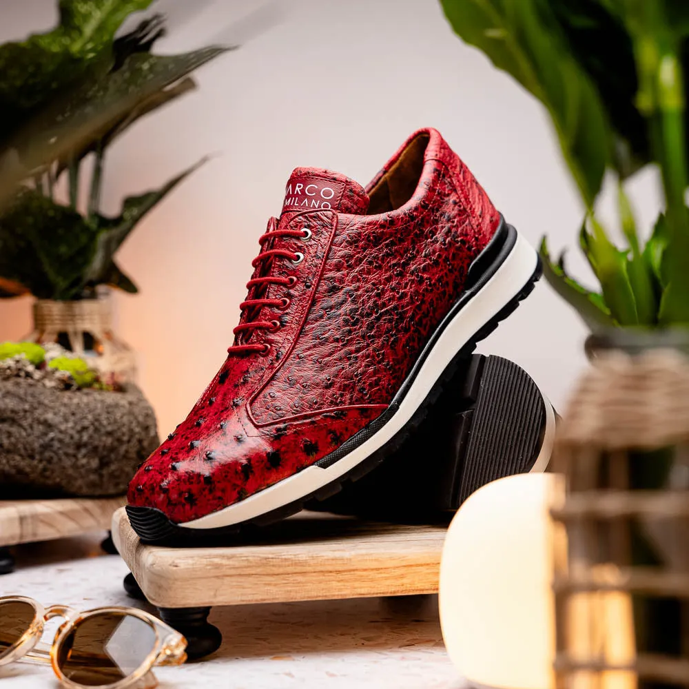 Marco Di Milano SCANNO Ostrich Antique Red Fashion Sneakers