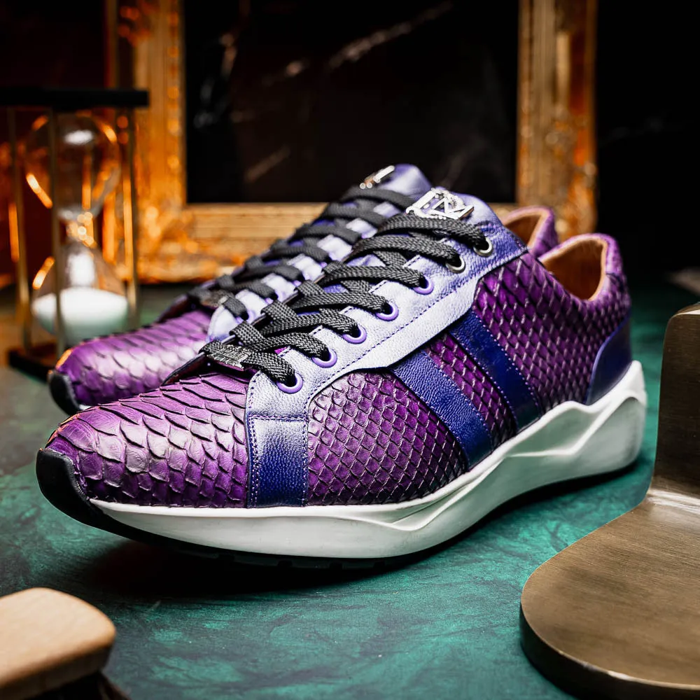 Marco Di Milano VERONA Purple Python & Calfskin Sneakers